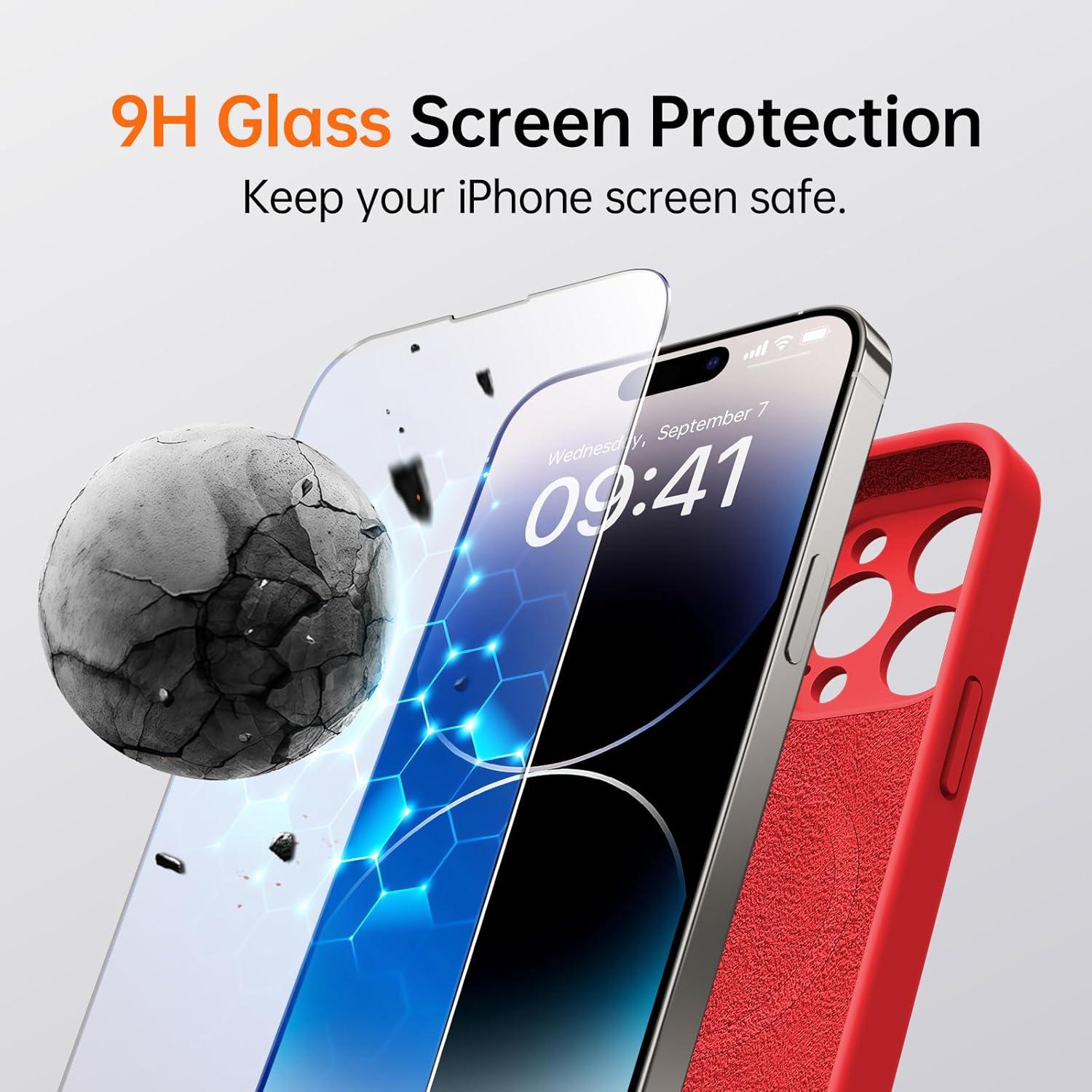 Funda Kiresen para iPhone 16 Pro Max - Silicona Roja 6.9"