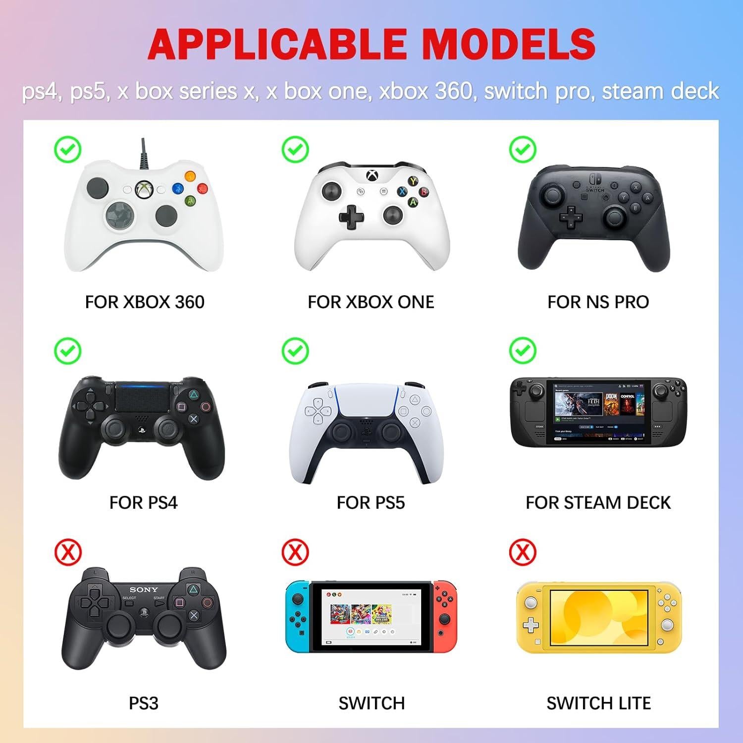 Tapas de Agarre Rosa DLseego para Controladores Xbox y PS5