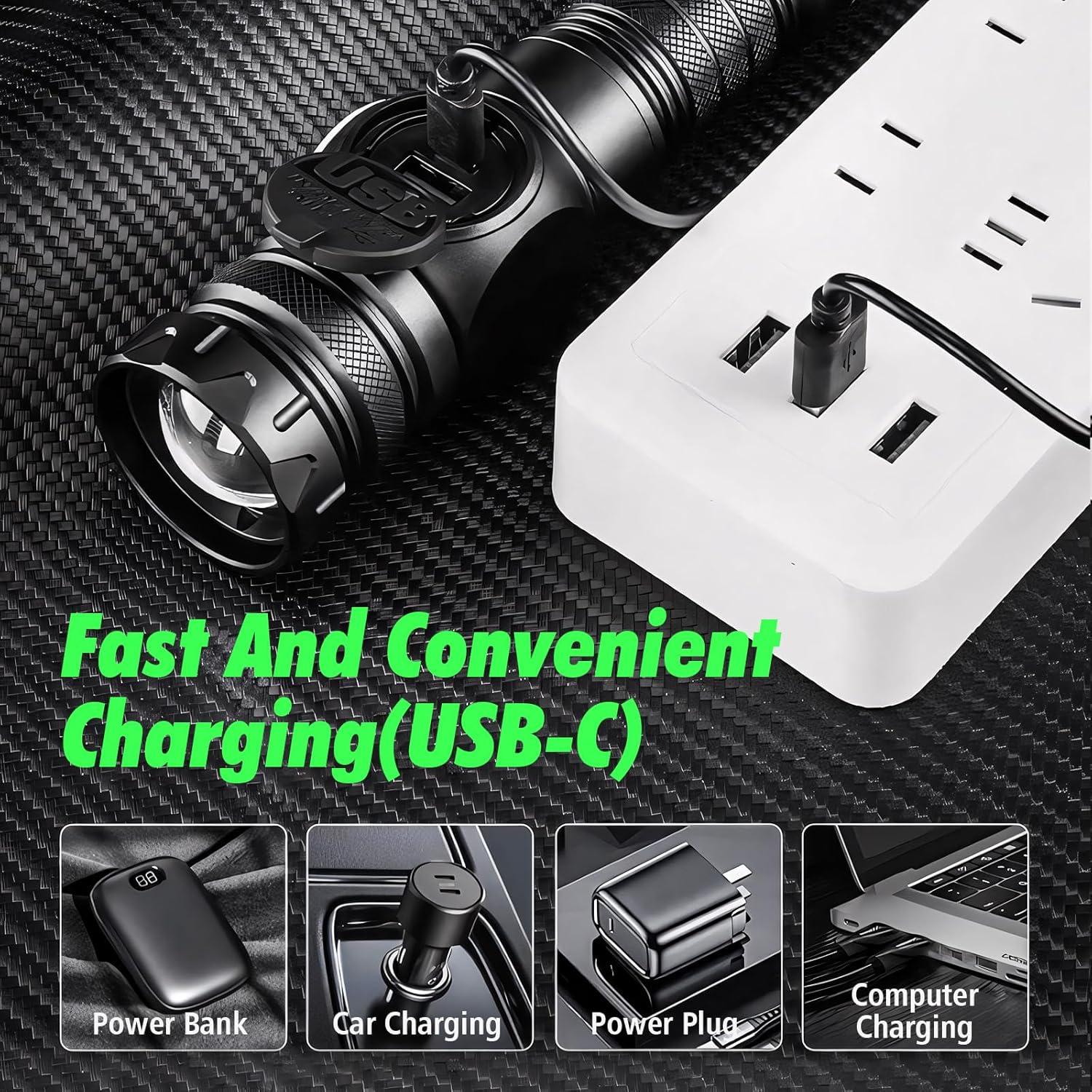 Linterna Táctica HAUSBELL S6000 200,000LM LED Recargable