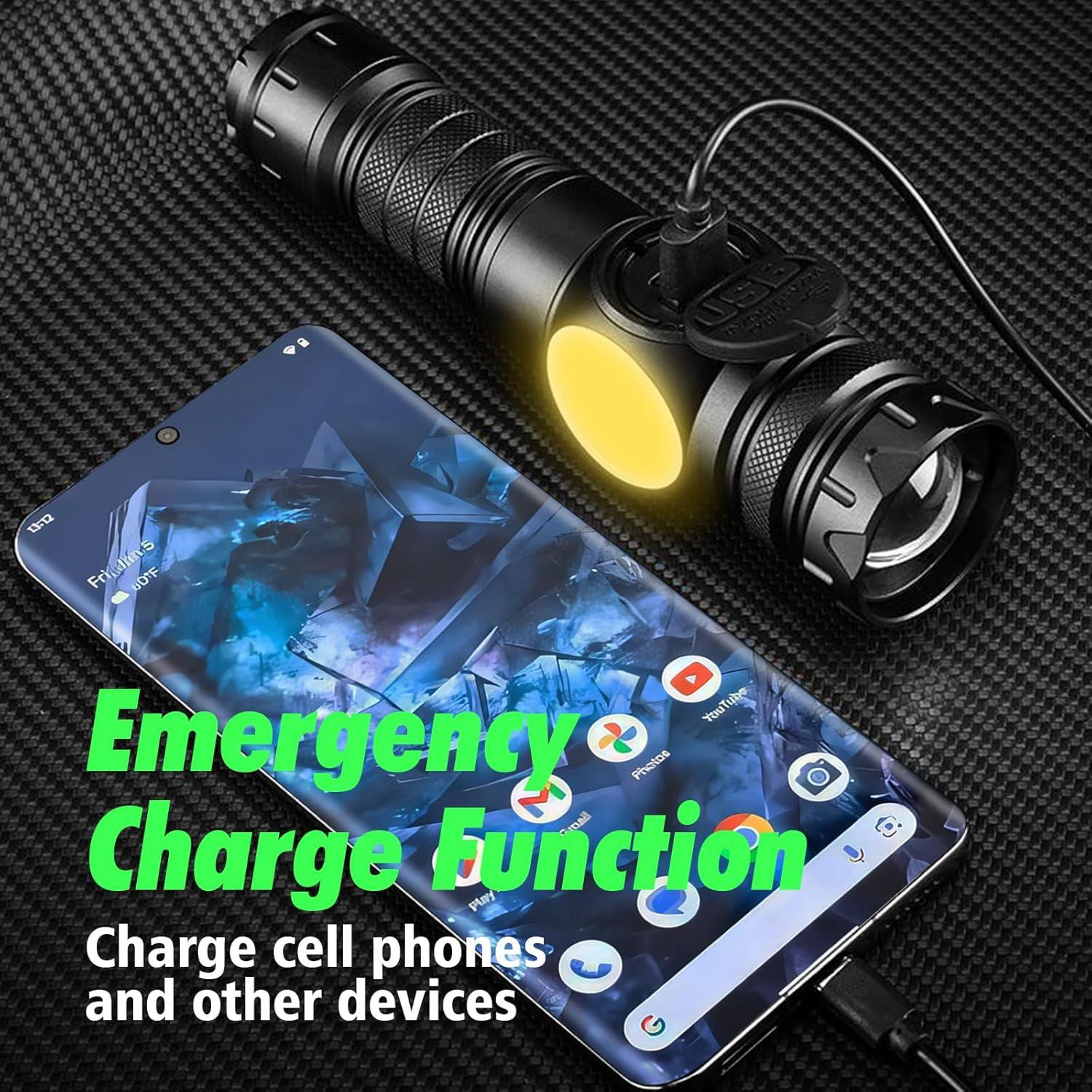 Linterna Táctica HAUSBELL S6000 200,000LM LED Recargable