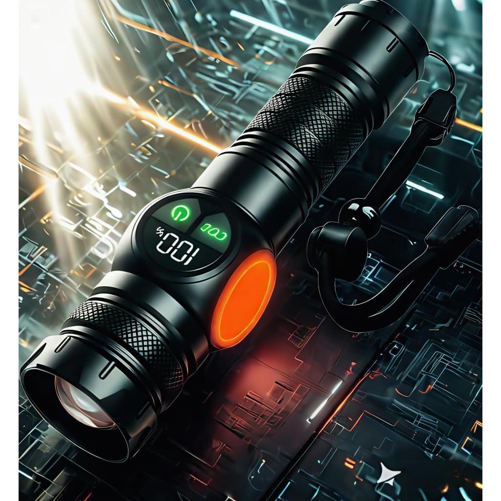 Linterna Táctica HAUSBELL S6000 200,000LM LED Recargable