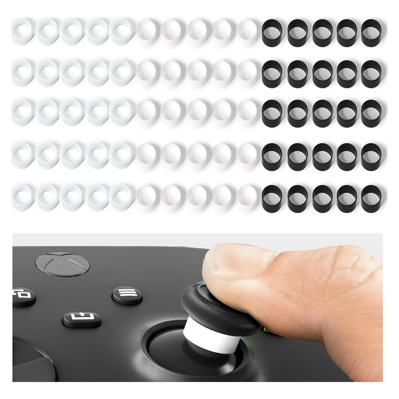 Protectores de Joystick ELETIUO 60 Pcs Silicona Transparente/Negro/Blanco