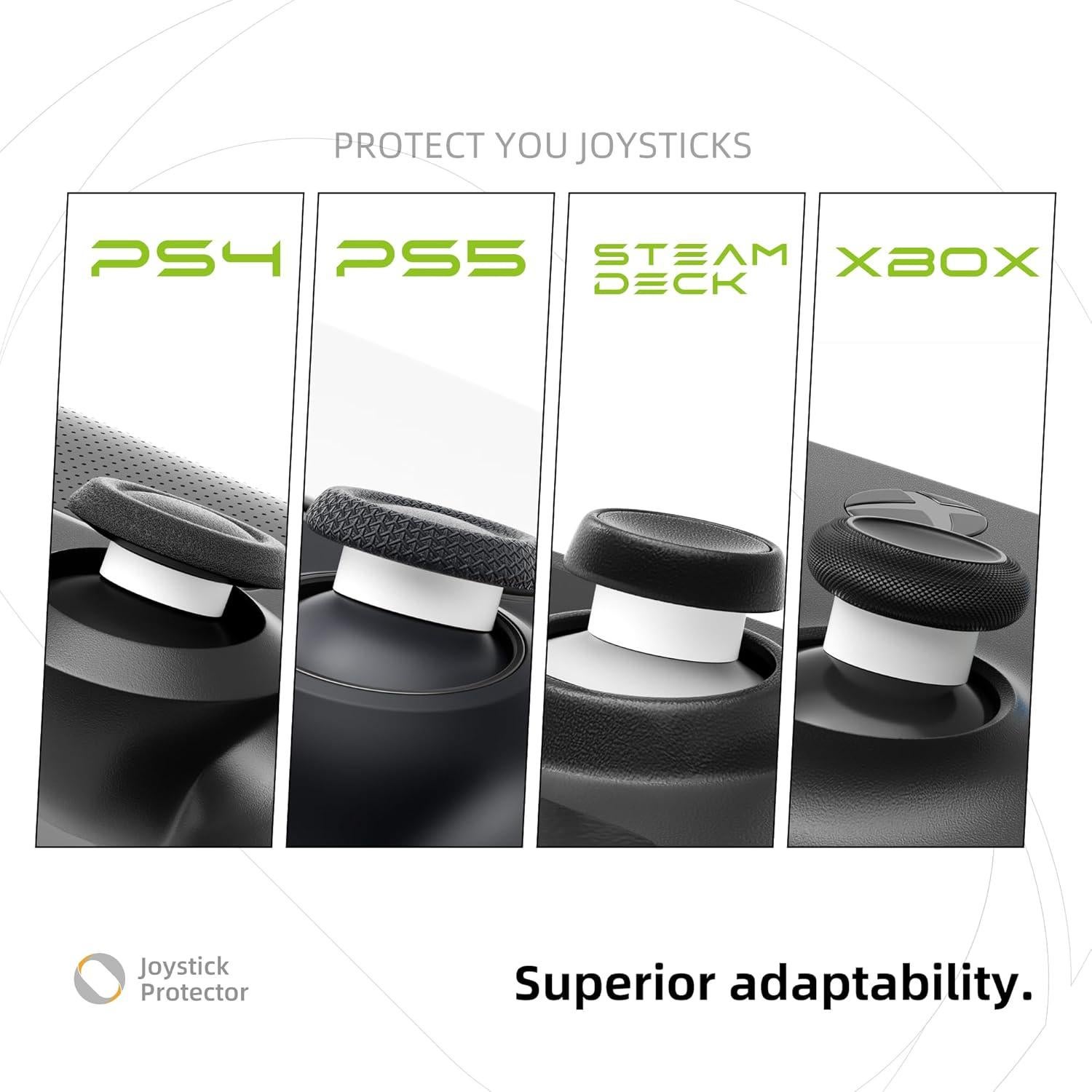 Protectores de Joystick ELETIUO 60 Pcs Silicona Transparente/Negro/Blanco