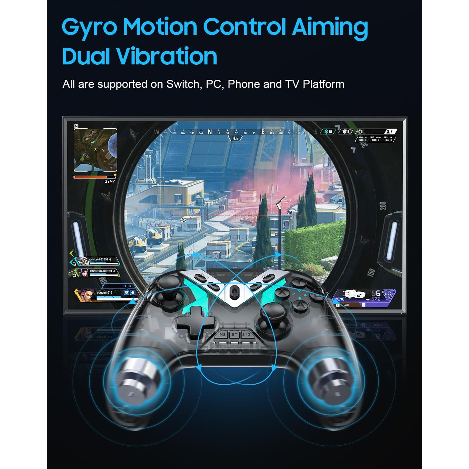 Controlador Inalámbrico YIONON Bluetooth con Joysticks y Gatillos
