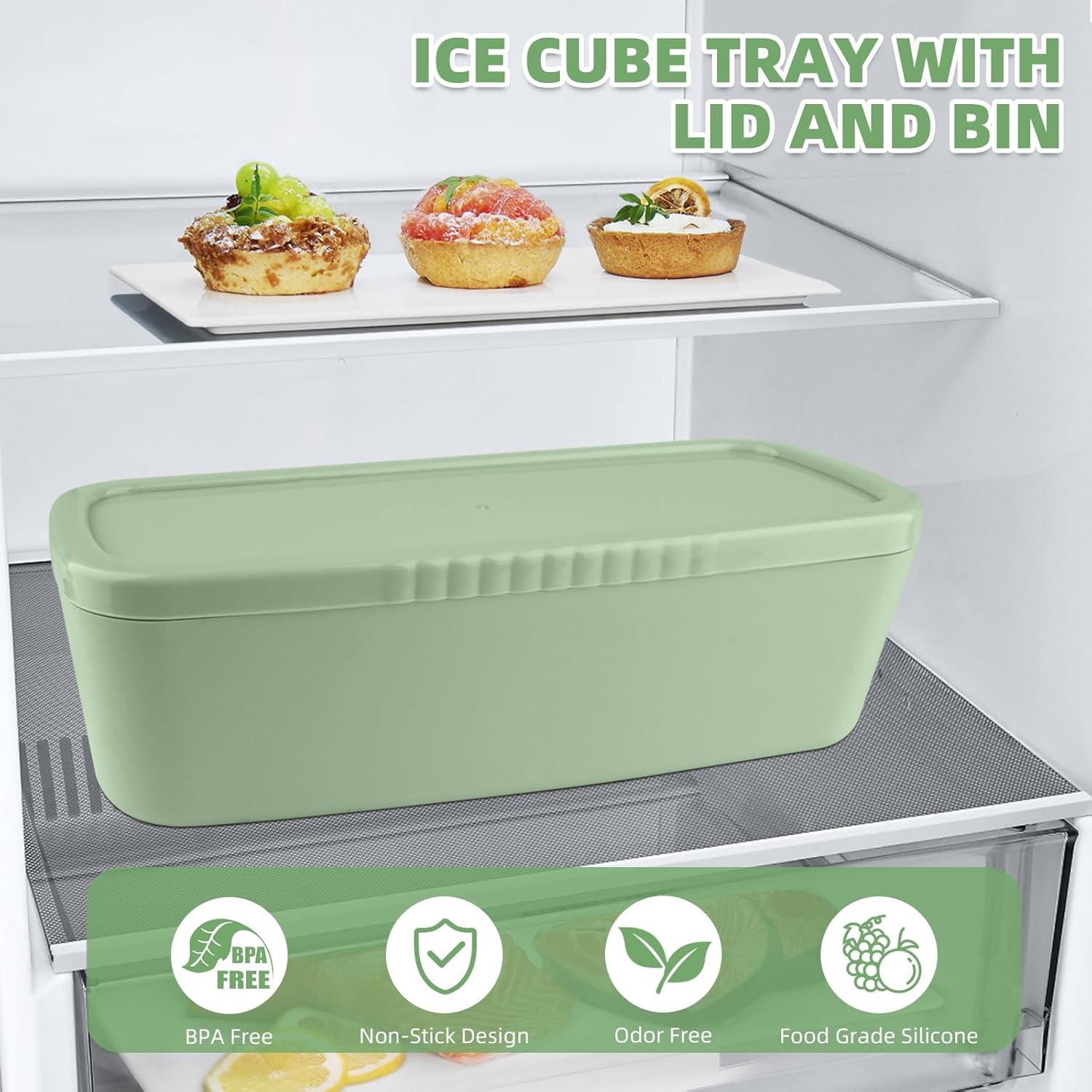 Bandeja de Hielo Fu Store 3pcs Silicona 40 oz Cilindro Verde