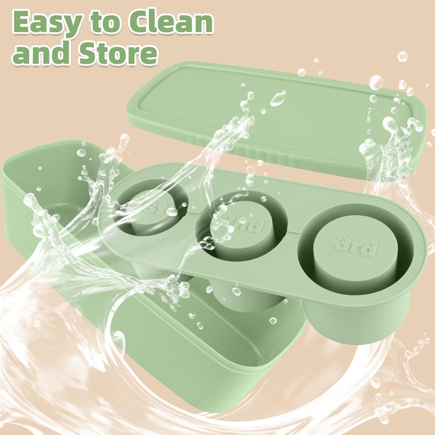 Bandeja de Hielo Fu Store 3pcs Silicona 40 oz Cilindro Verde