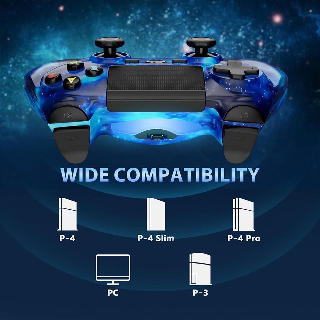 Controlador Inalámbrico Kujian PS4 Doble Vibración Azul