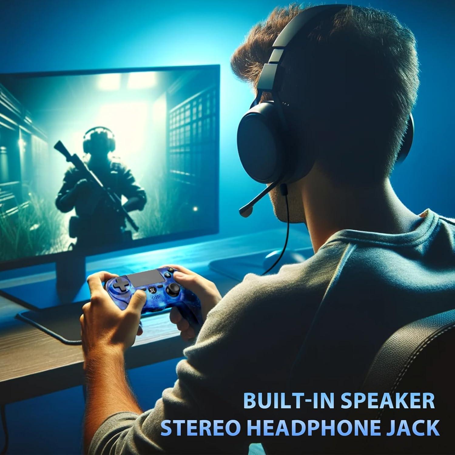 Controlador Inalámbrico Kujian PS4 Doble Vibración Azul