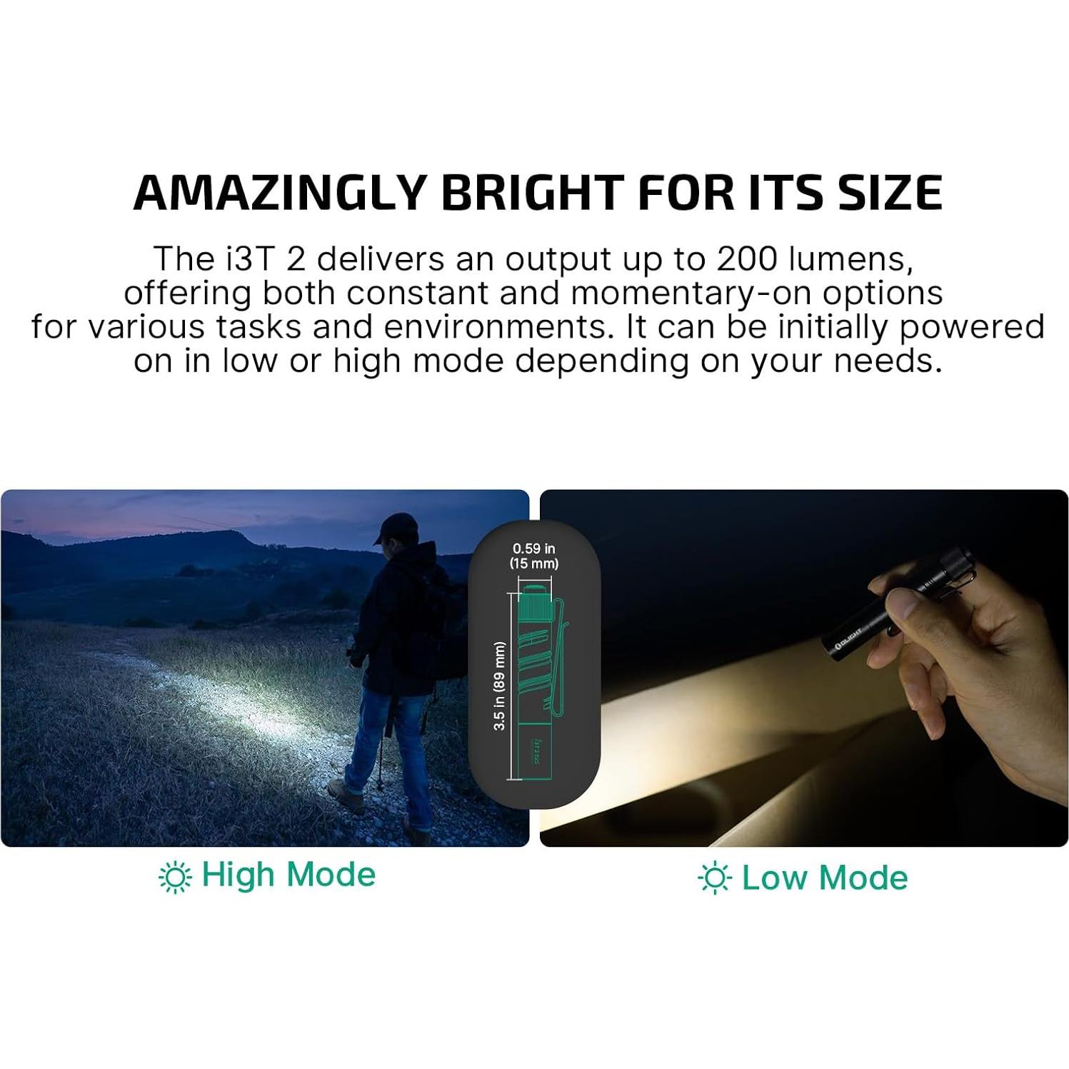 Linterna OLIGHT I3T 2 EDC 200 lúmenes Compacta Negra