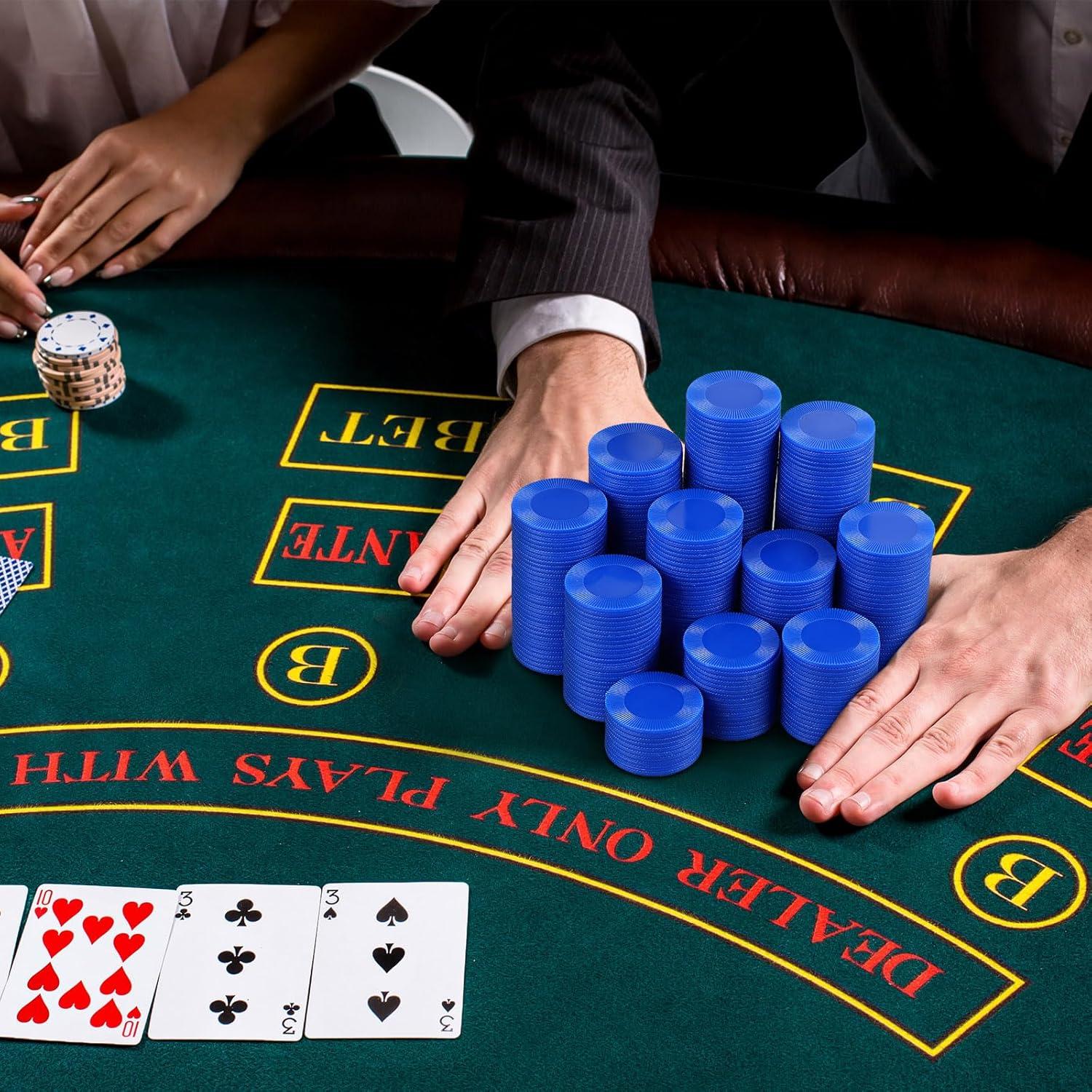 Fichas de Póker Leitee 1000 Pcs Plástico Azul 3.81 cm