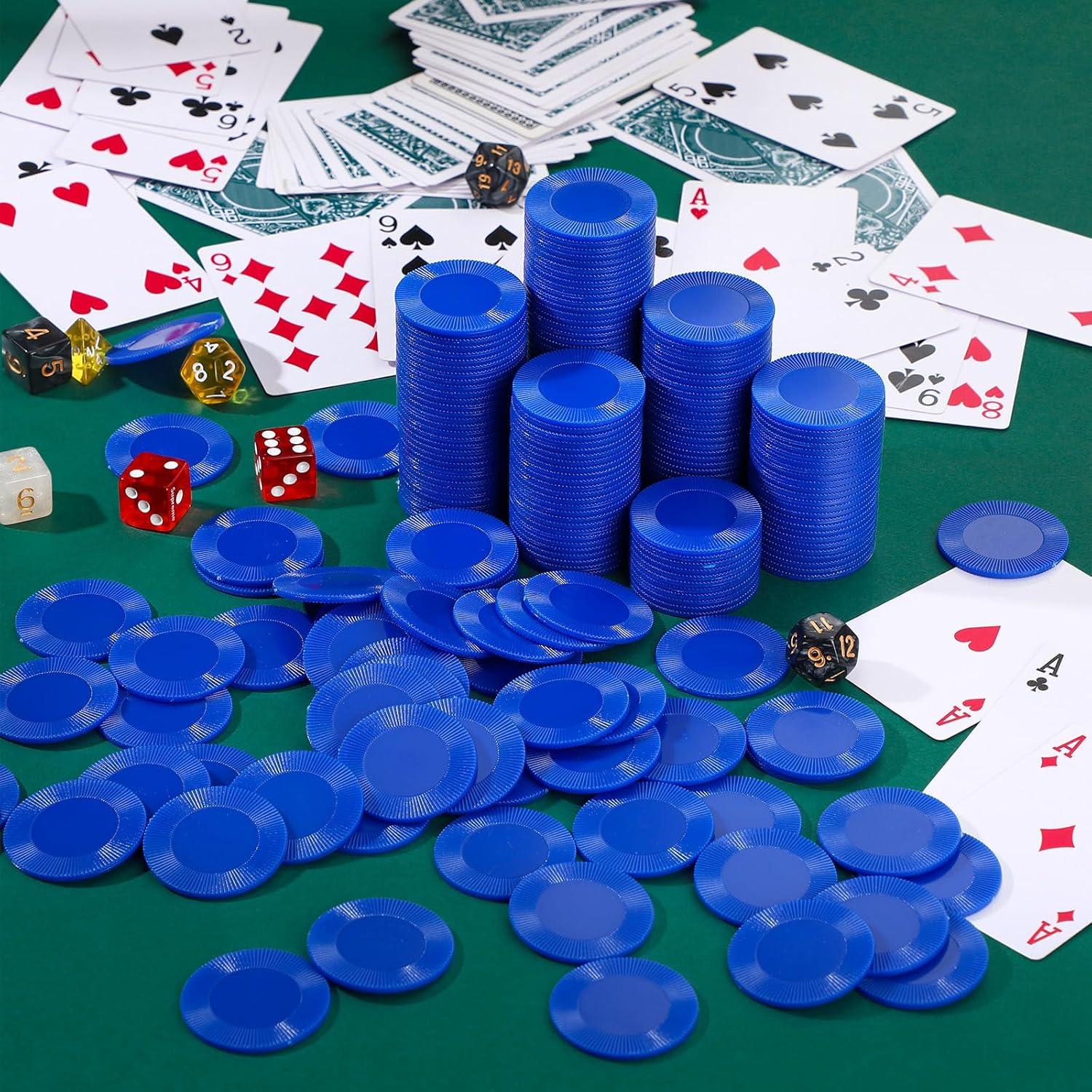 Fichas de Póker Leitee 1000 Pcs Plástico Azul 3.81 cm