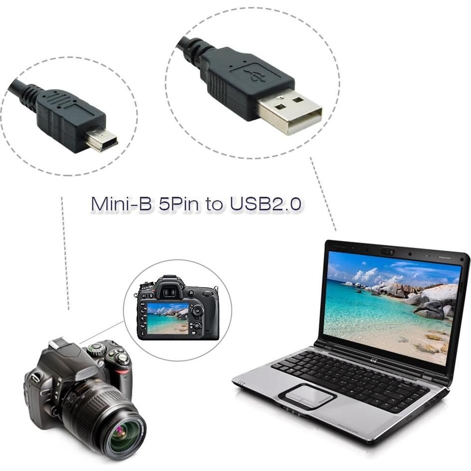 Cable USB 2.0 Mini B 30.48 cm DIGITMON para PS3