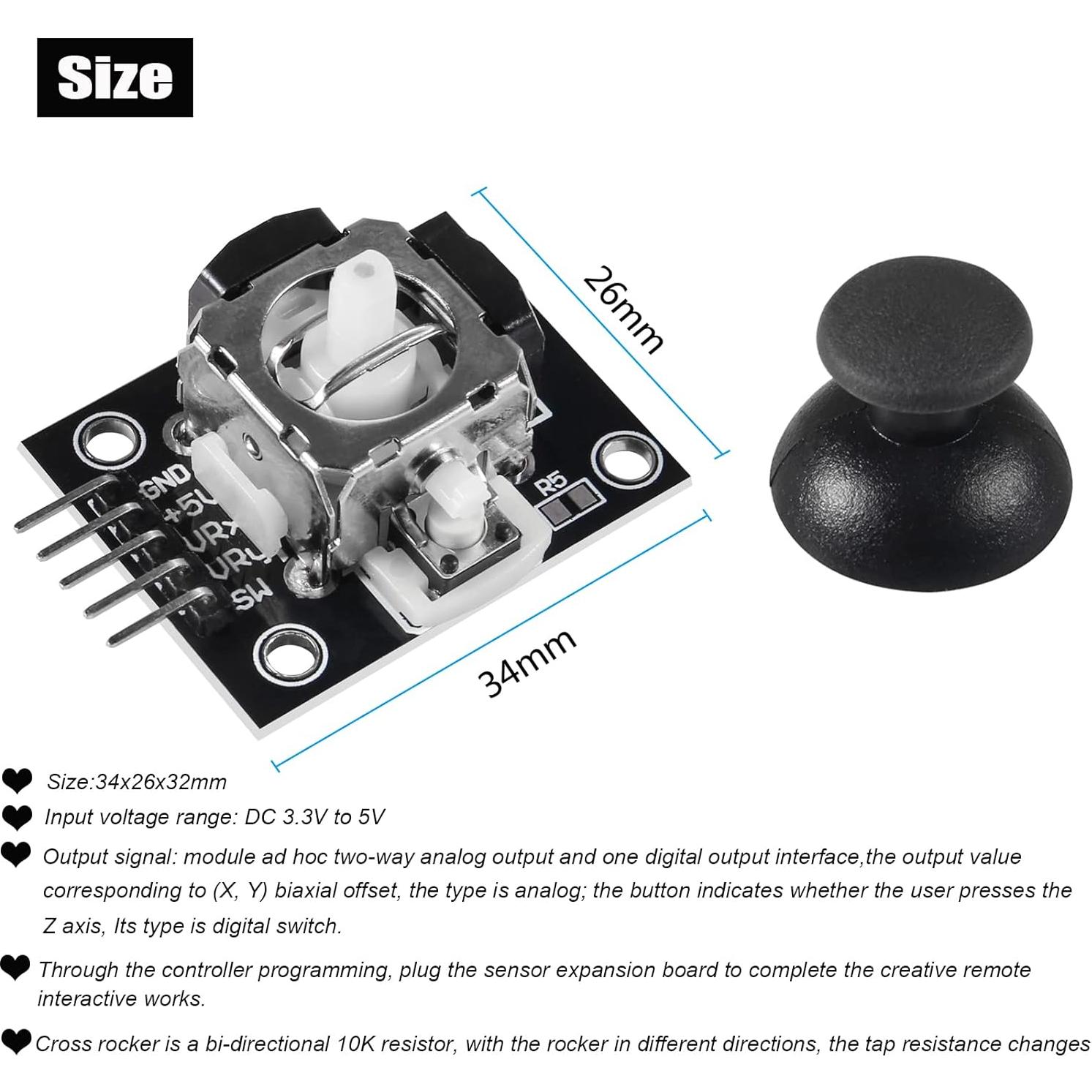 Módulo Joystick Analógico Diitao 8PCS Doble Eje 20cm