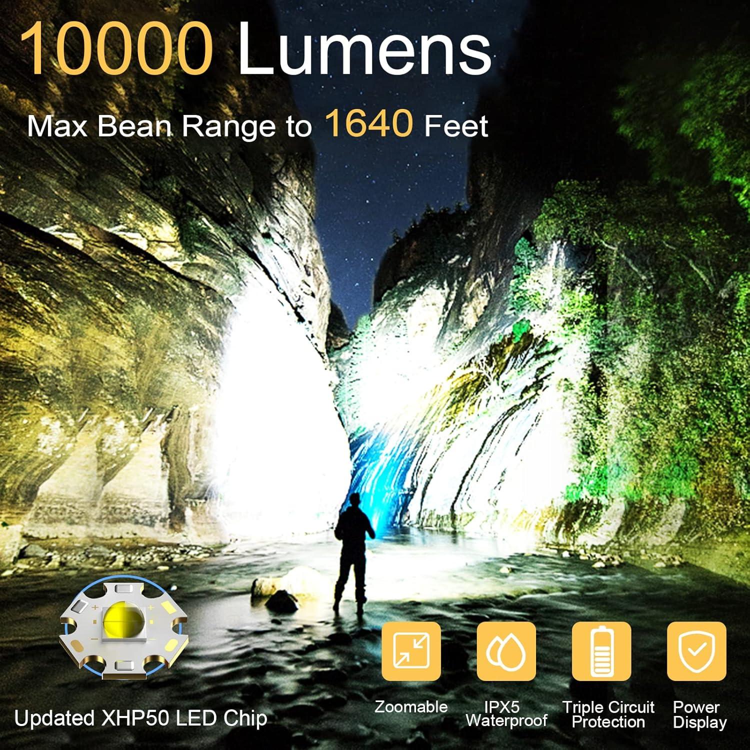 Linterna LED Recargable BERCOL P50 90000 Lúmenes IPX5