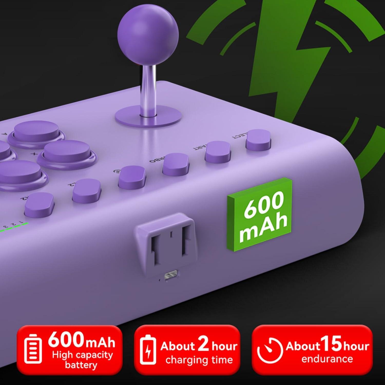 Koiiko Joystick Arcade para Switch/PS4/PC - Inalámbrico Púrpura