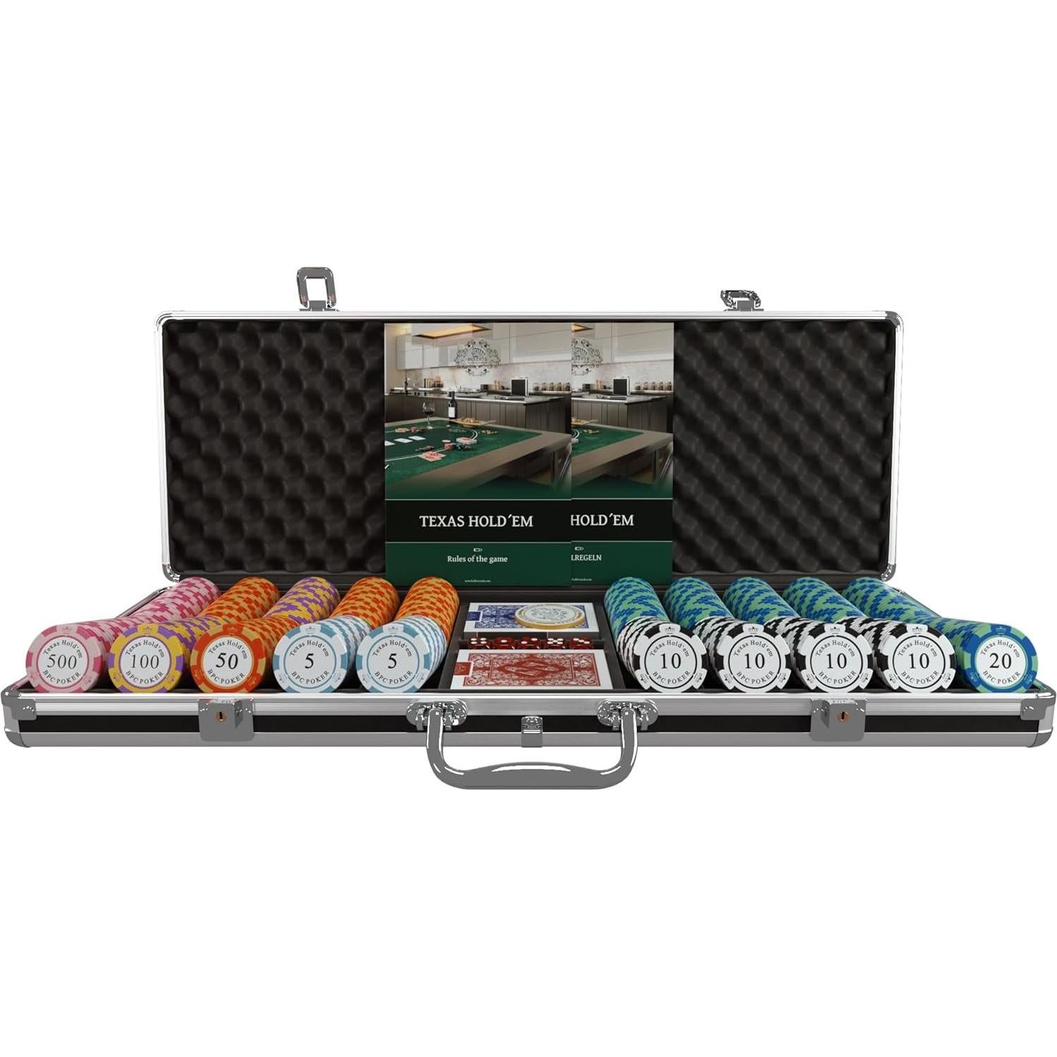 Juego de Póker PJ Games 500 Fichas Arcilla y Cartas