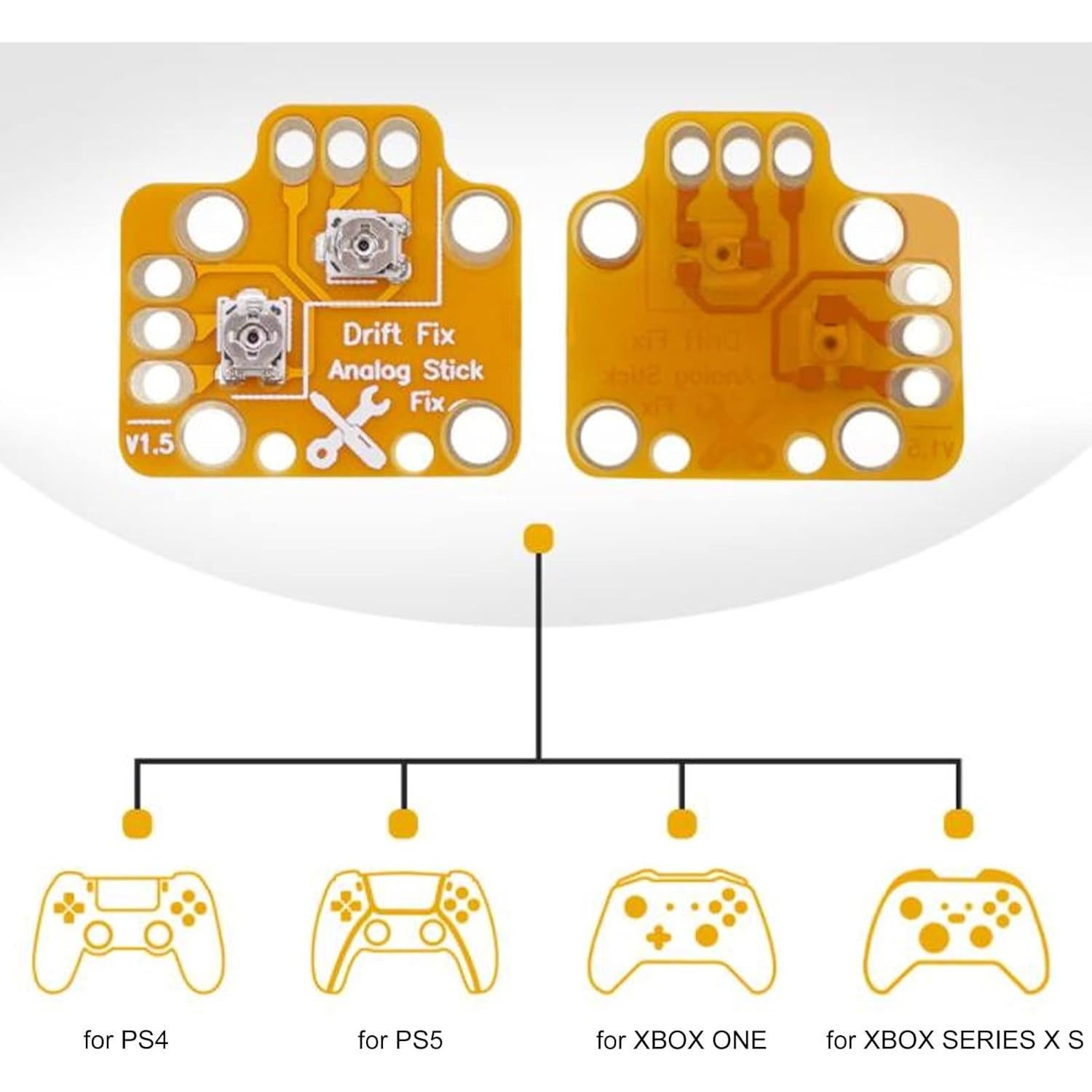 10 Placas de Reparación de Deriva Joystick PUSOKEI Dorado