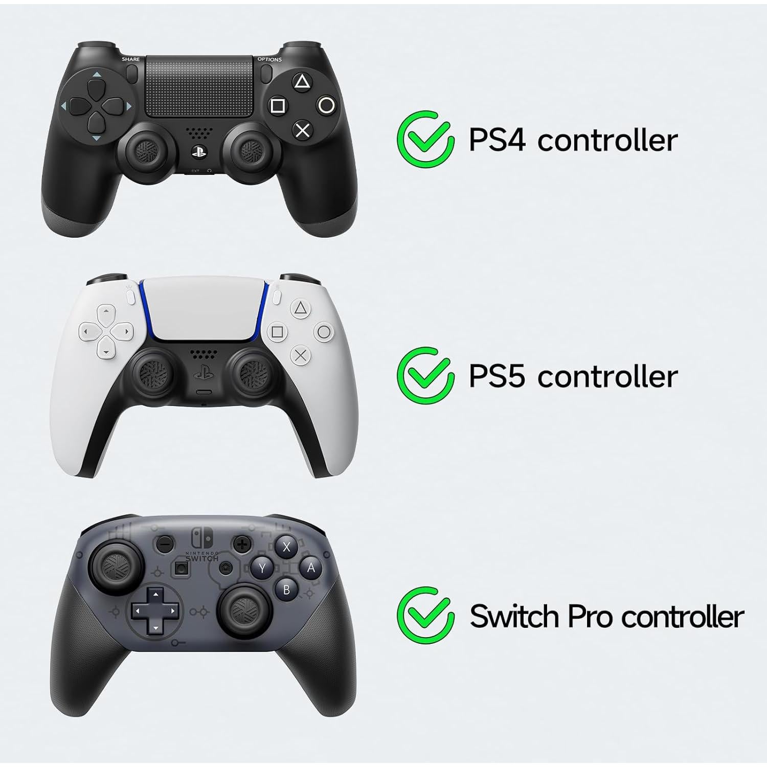 Empuñaduras Joystick JEMDO para PS5/PS4/Switch Pro, 6 Piezas