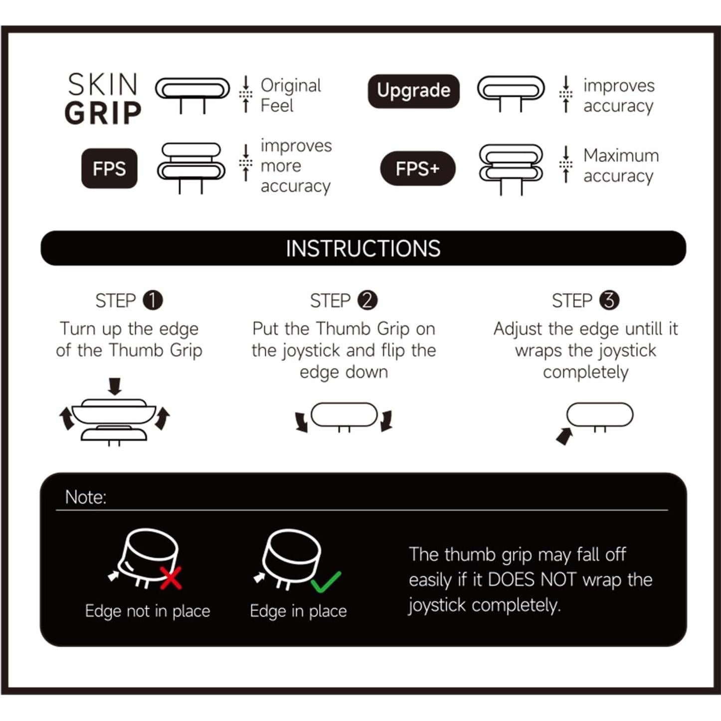 Empuñaduras Joystick JEMDO para PS5/PS4/Switch Pro, 6 Piezas