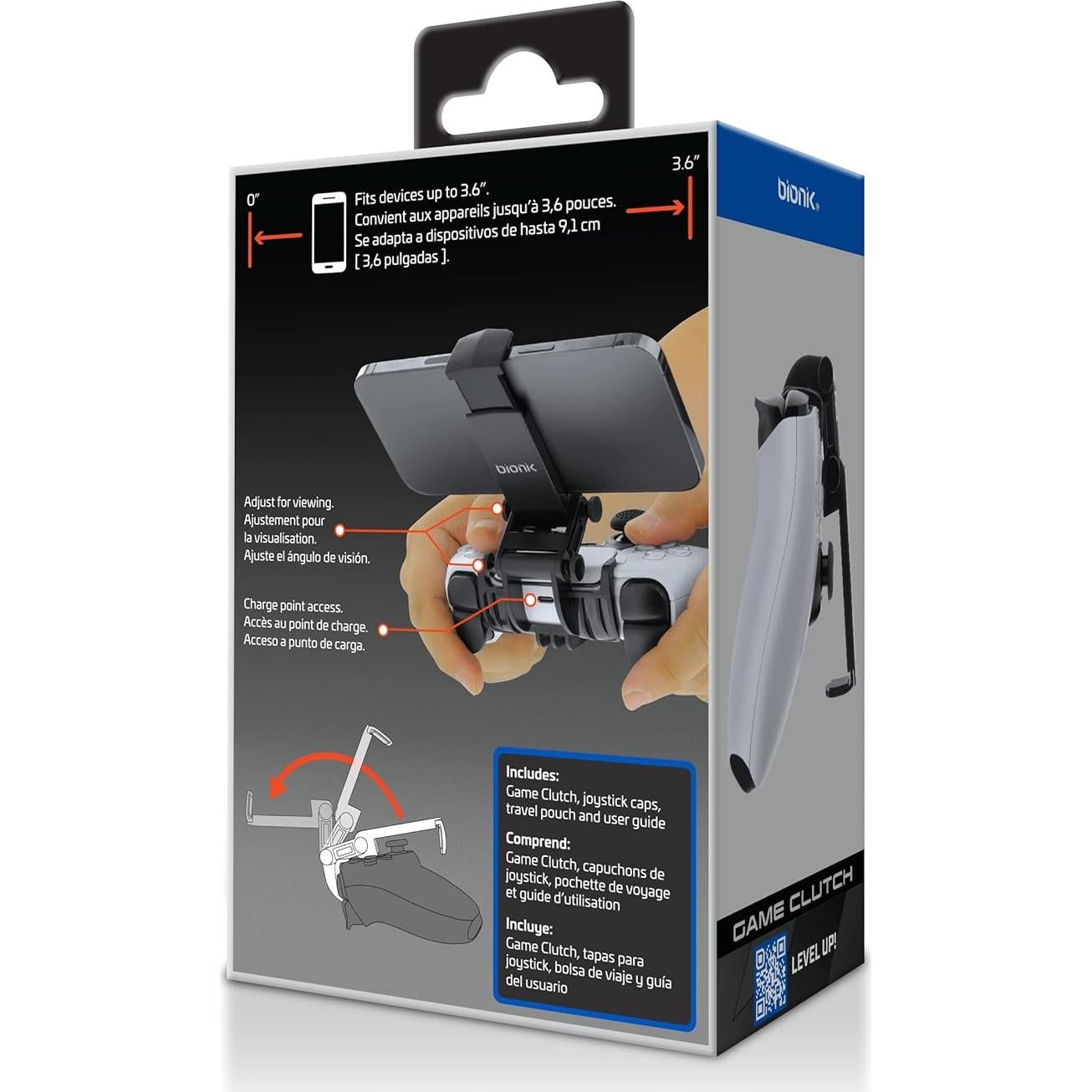 Soporte Bionik Game Clutch para PS5 y teléfono móvil