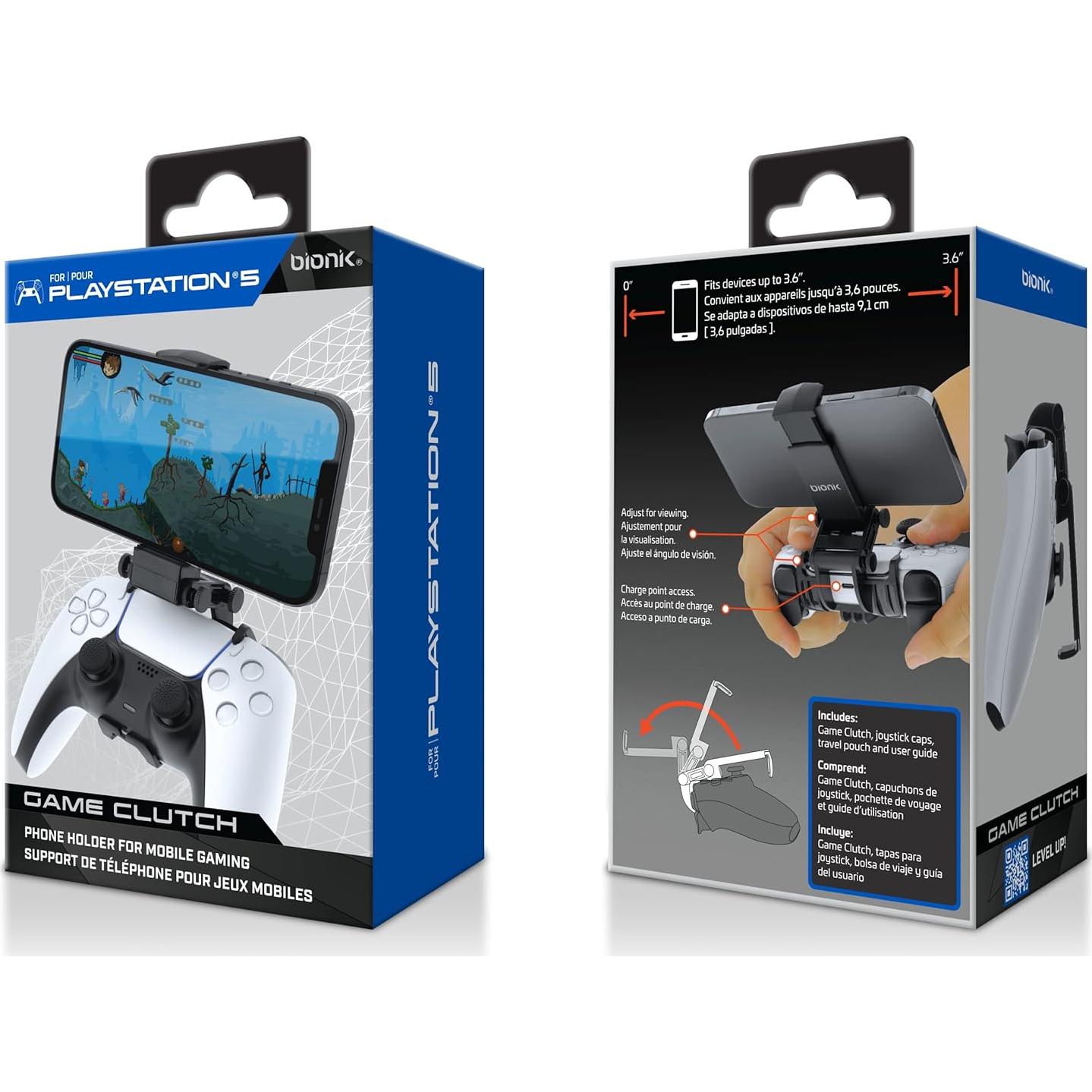Soporte Bionik Game Clutch para PS5 y teléfono móvil