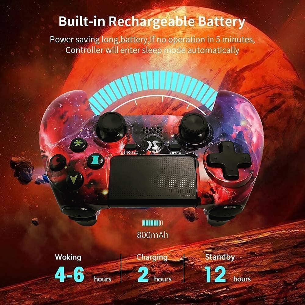 2 Pack Wireless Controller for PS4, Playstation 4 Game Controller with Double Shock, Touchpad, Six-axis Motion Sensor, 800mAh Battery, Controller Compatible with PS4/Slim/Pro/PC/PS3.(Blue and Red)
