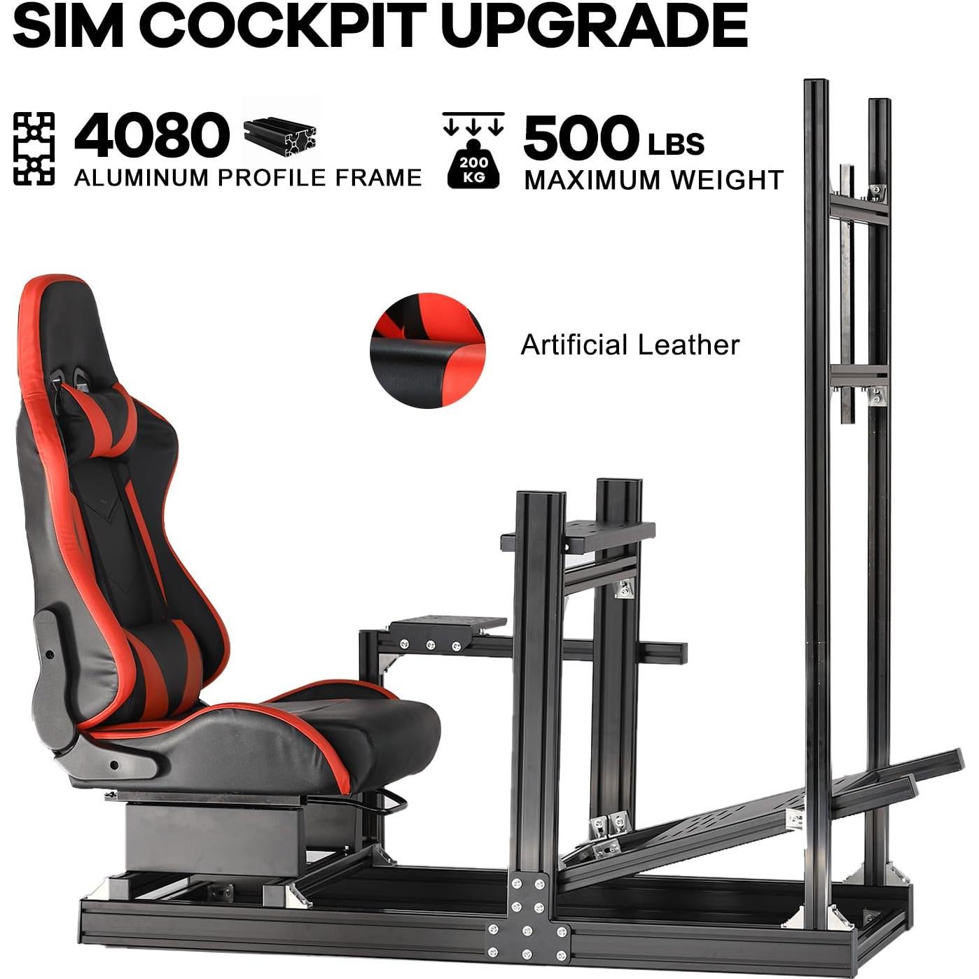 Soporte de Simulador de Carreras Anman con Monitor Ajustable