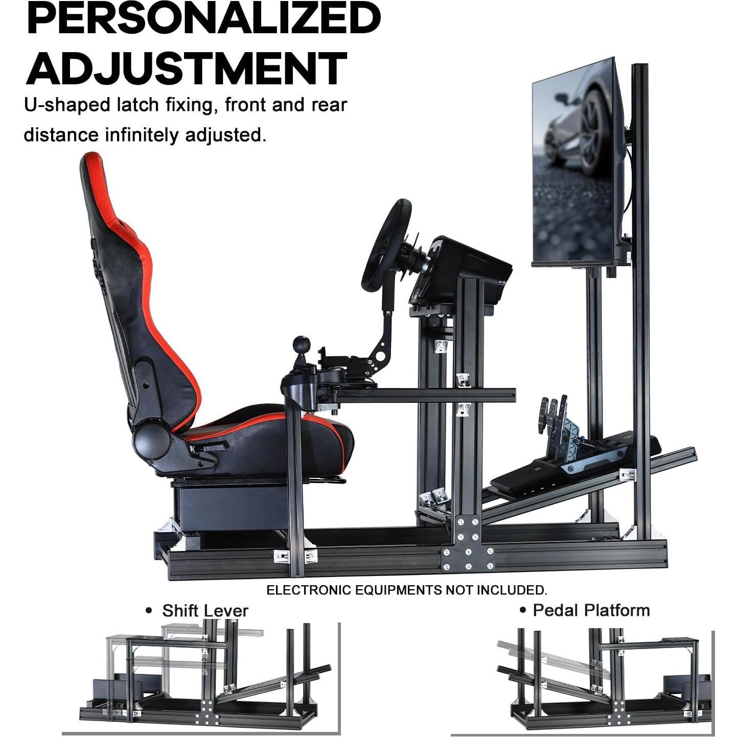 Soporte de Simulador de Carreras Anman con Monitor Ajustable