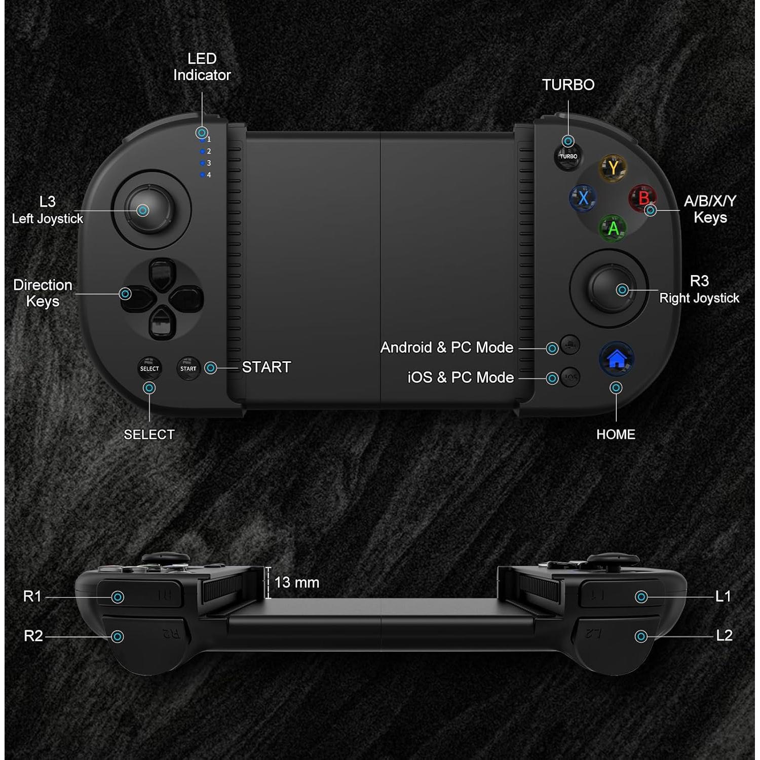 Controlador Joso Inalámbrico para iPhone y Android - Negro