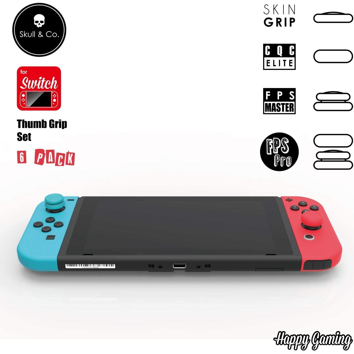 Grips para Pulgar Skull & Co. Joy-Con Nintendo Switch - Rojo/ Azul