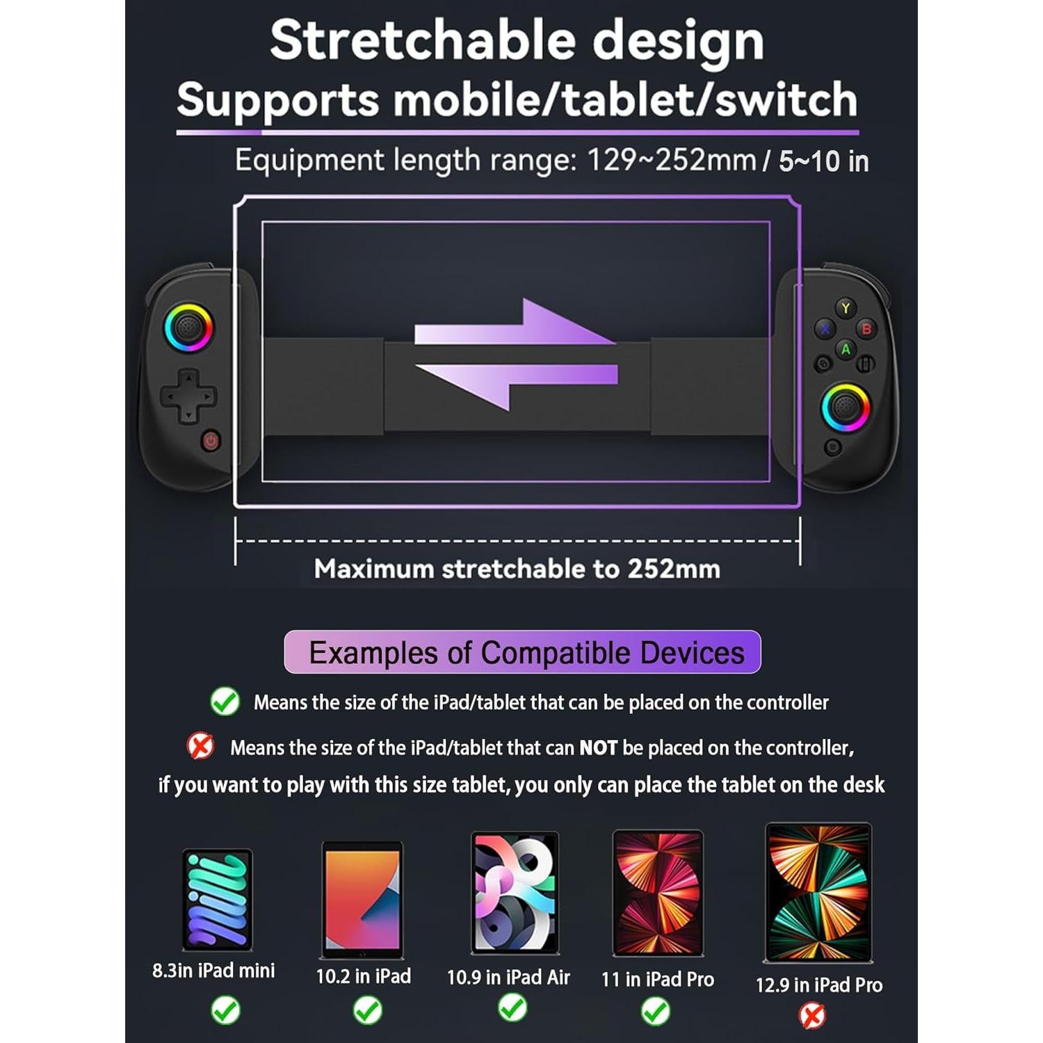 Controlador Inalámbrico Koiiko para iPad y Android RGB Turbo