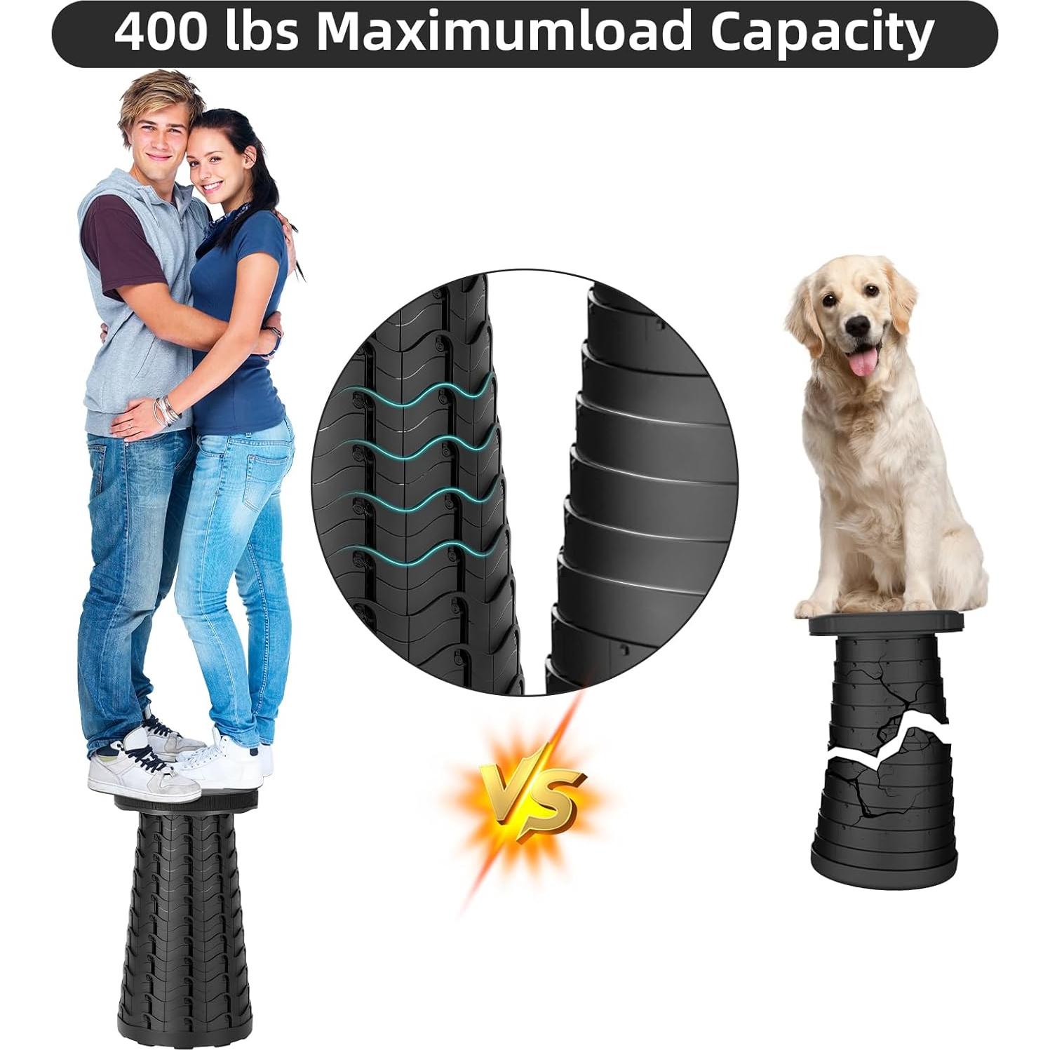 Taburete Plegable Qiguet Negro 12 Alturas 181 kg Camping