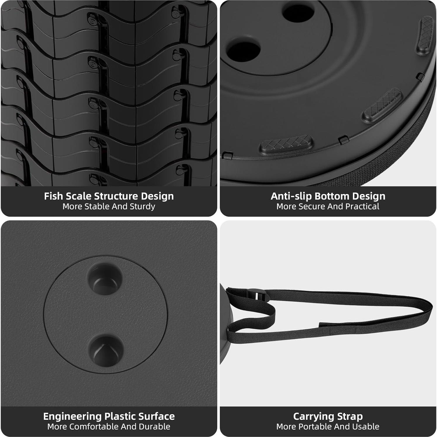 Taburete Plegable Qiguet Negro 12 Alturas 181 kg Camping