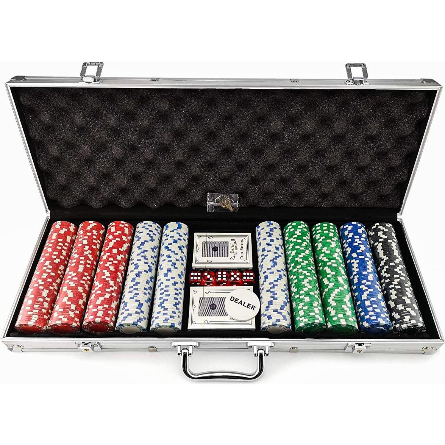 Juego de Póker Tradeopia 500 Piezas con Estuche Aluminio