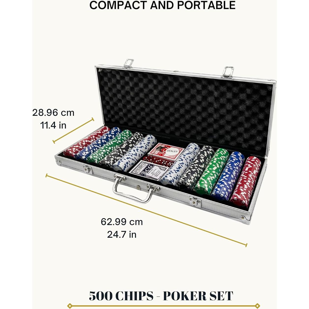 Juego de Póker Tradeopia 500 Piezas con Estuche Aluminio