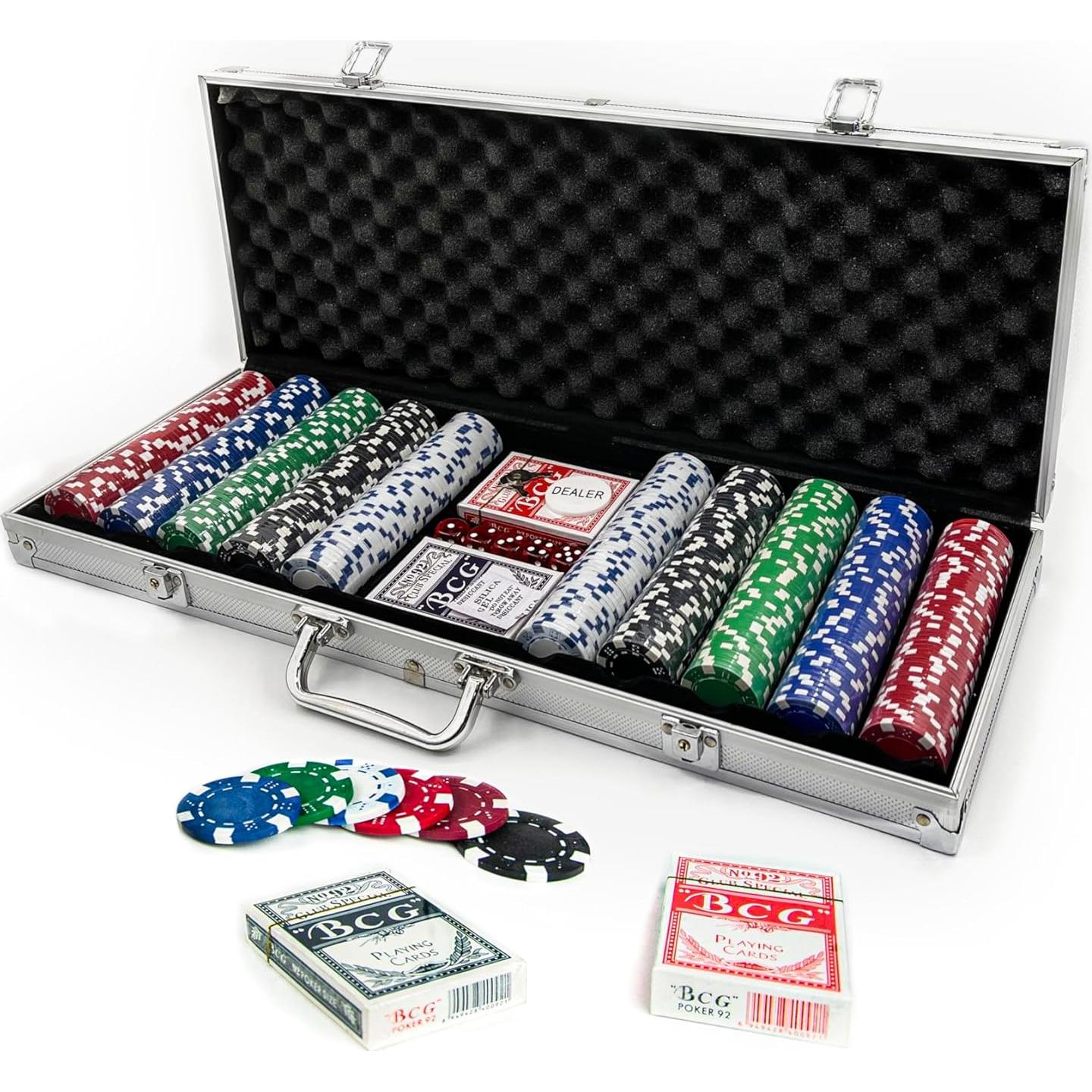 Juego de Póker Tradeopia 500 Piezas con Estuche Aluminio