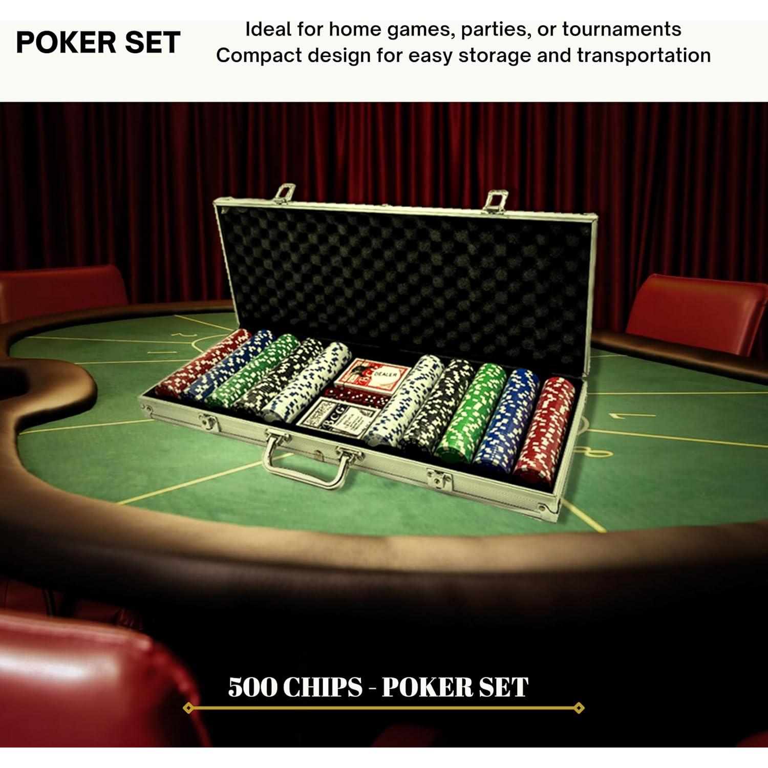 Juego de Póker Tradeopia 500 Piezas con Estuche Aluminio