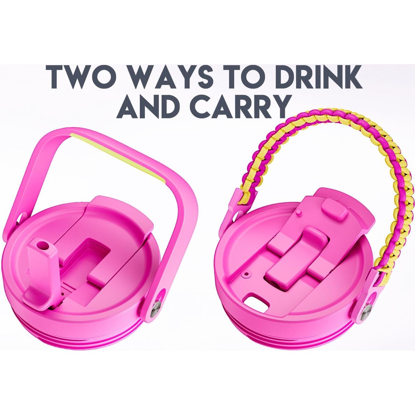 Taza Aislada Meoky 1.2 L con Asa y Popote, Color Carnaval