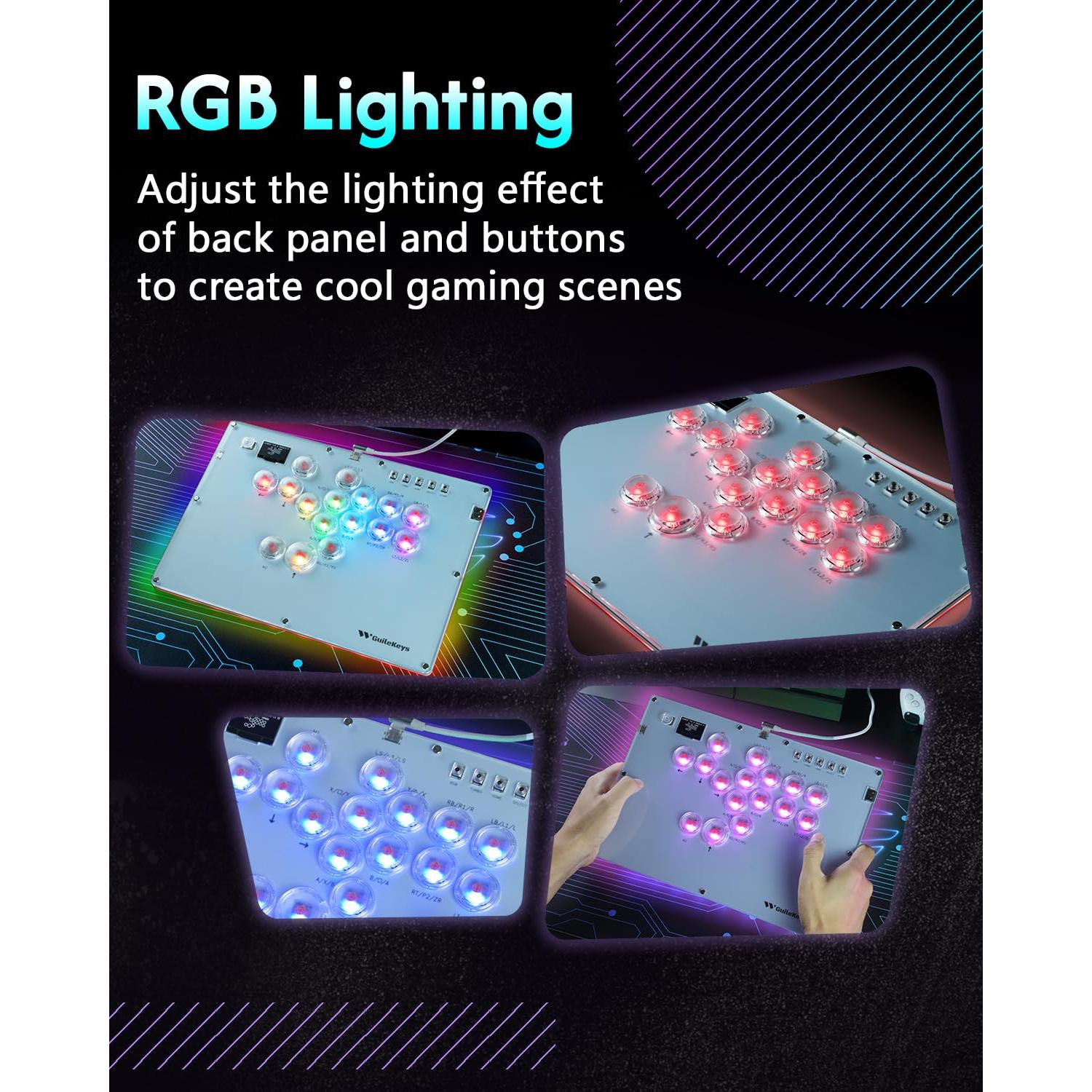 Controlador de Arcade GuileKeys GK-16 Blanco con RGB