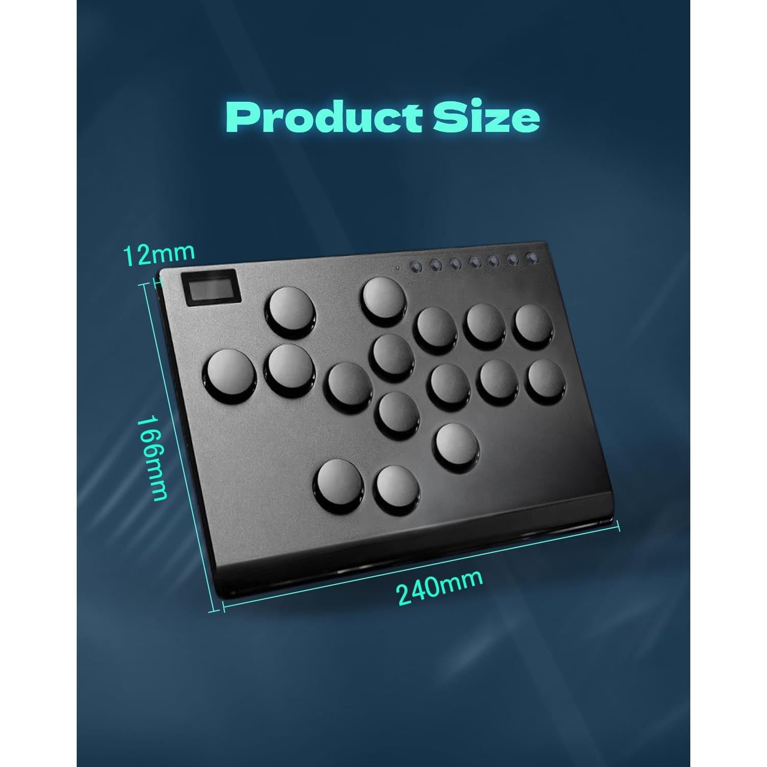 Controlador Arcade JZW-Shop M16 Metal RGB Turbo PS4 PC