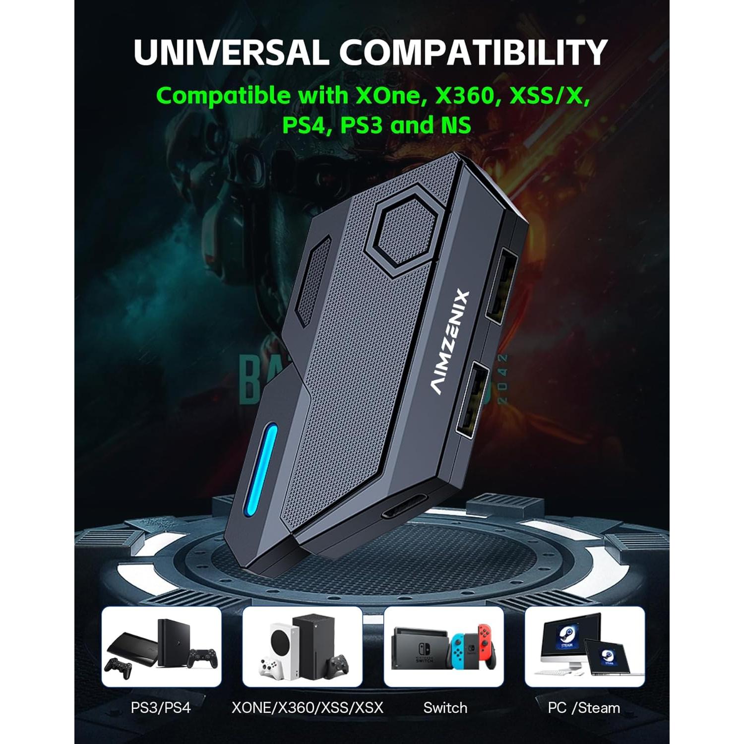 Adaptador Teclado y Ratón AIMZENIX BLADER - Conectar y Jugar