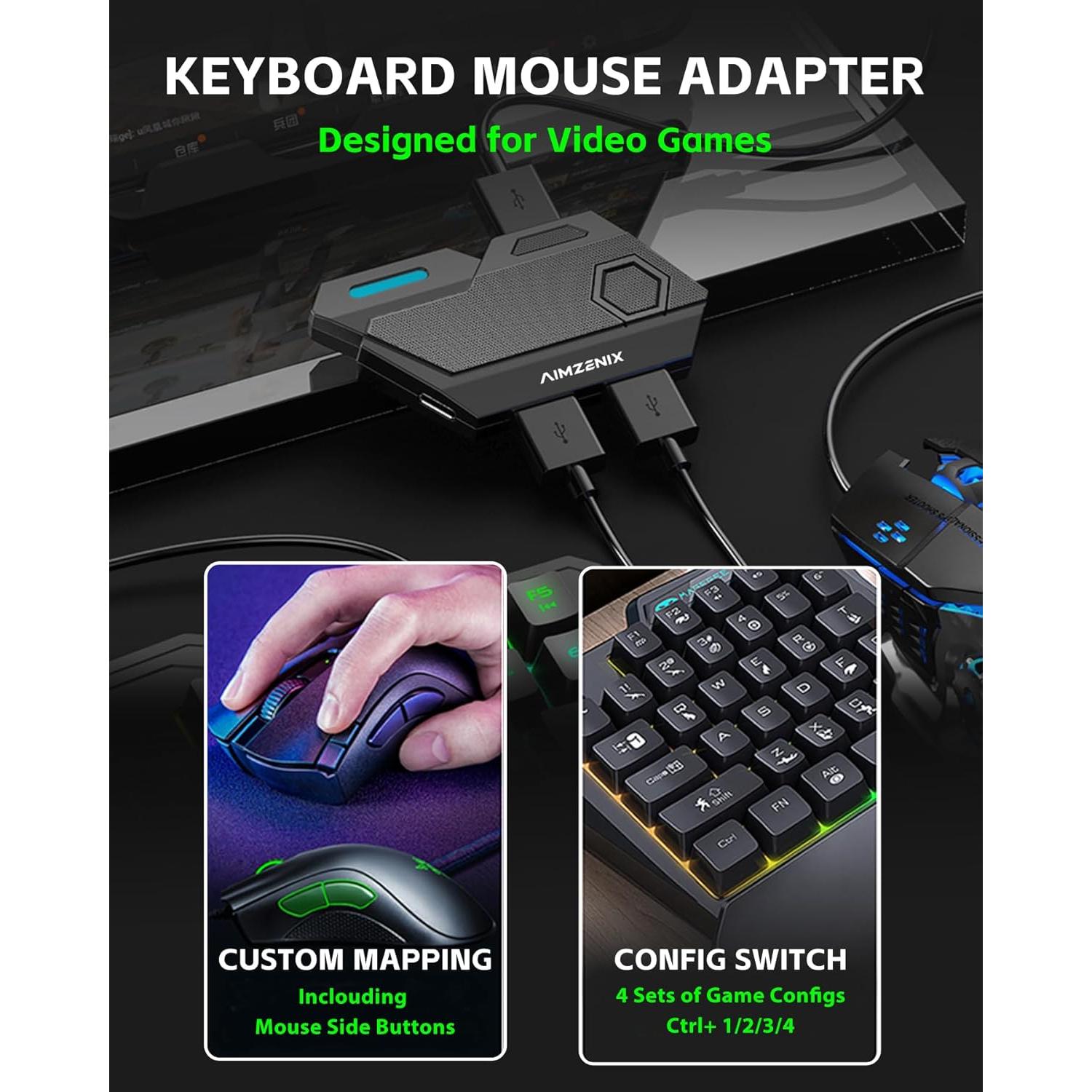 Adaptador Teclado y Ratón AIMZENIX BLADER - Conectar y Jugar