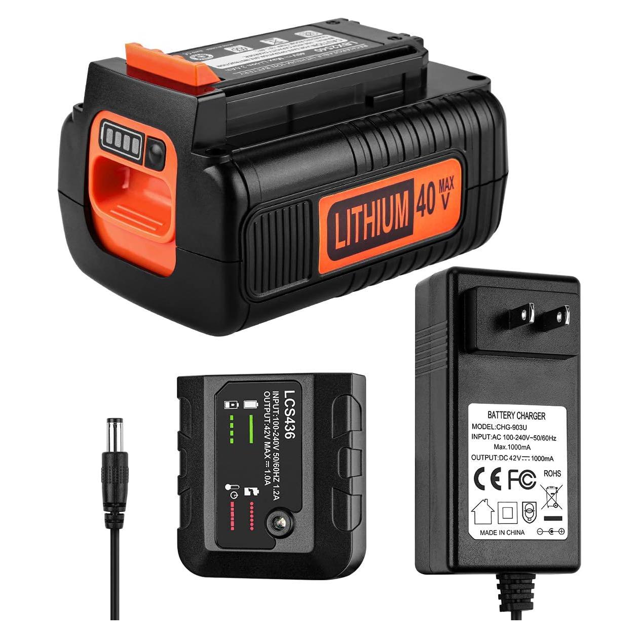 Batería Litio 3.5Ah 40V Powilling + Cargador Black+Decker