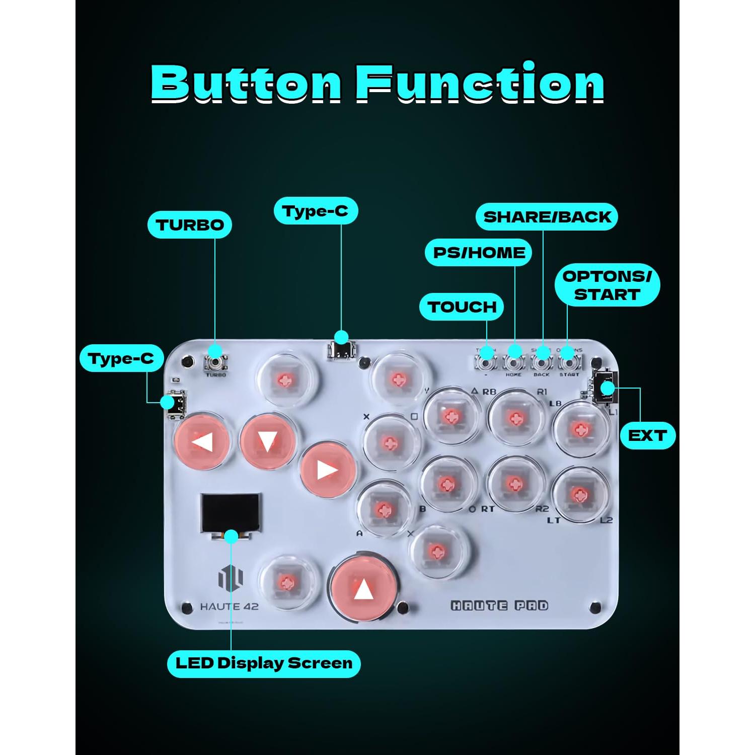 Controlador Arcade Sehawei S16 RGB Turbo para PC y Consolas