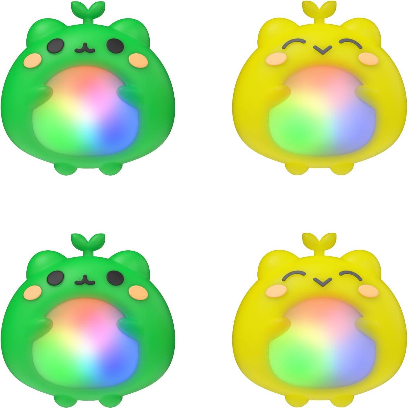 PlayVital Cute Universal Illuminated LED Thumbstick Grips for ps5, for ps4, Thumb Grip Caps for Xbox Series X/S, for Xbox One, Switch Pro, Enhanced Comfort, Joystick Protection