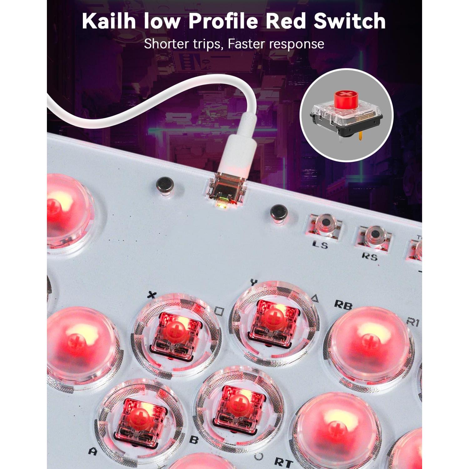 Controlador Arcade Sehawei T13 con RGB y Turbo para PC/PS4/Switch