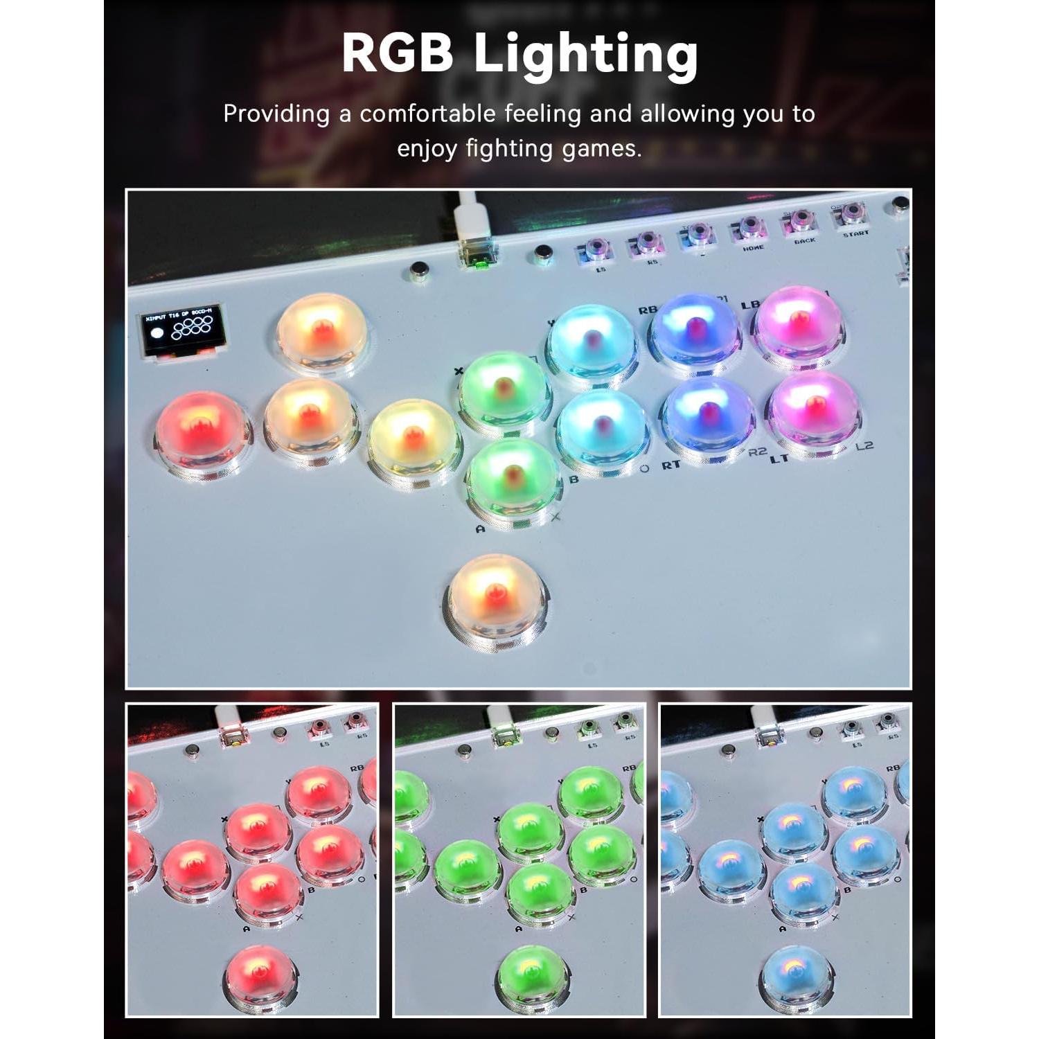 Controlador Arcade Sehawei T13 con RGB y Turbo para PC/PS4/Switch