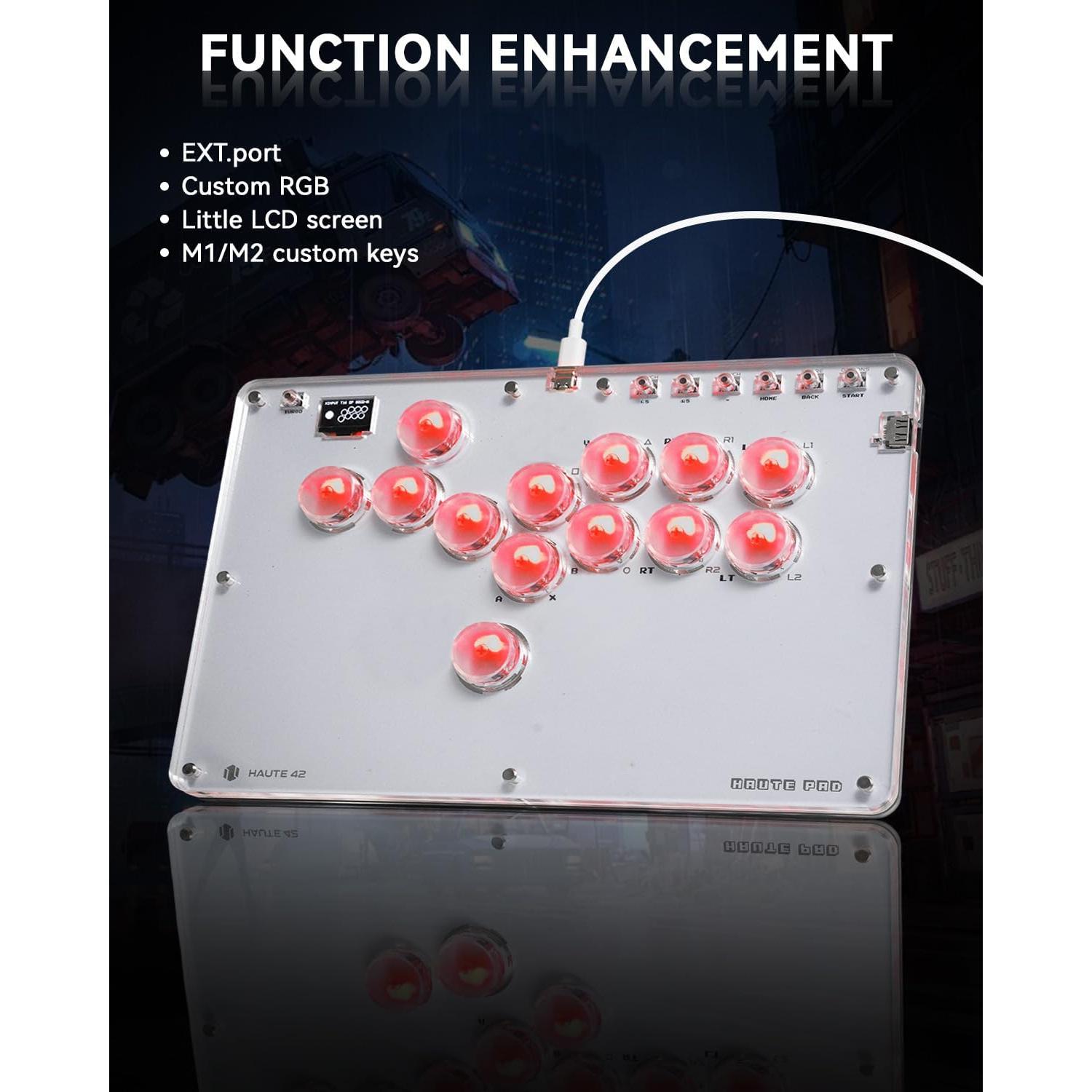 Controlador Arcade Sehawei T13 con RGB y Turbo para PC/PS4/Switch