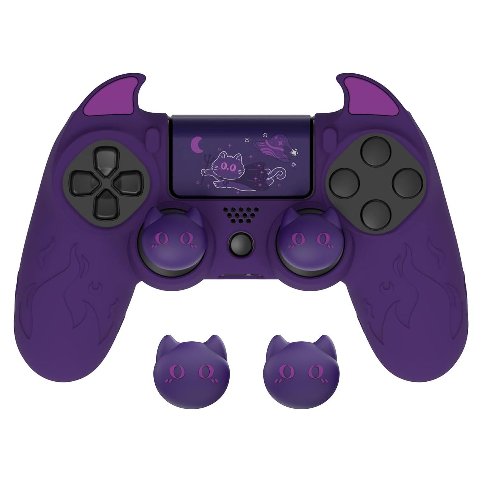 Funda Silicona Antideslizante PlayVital para Controlador PS4 - Morado