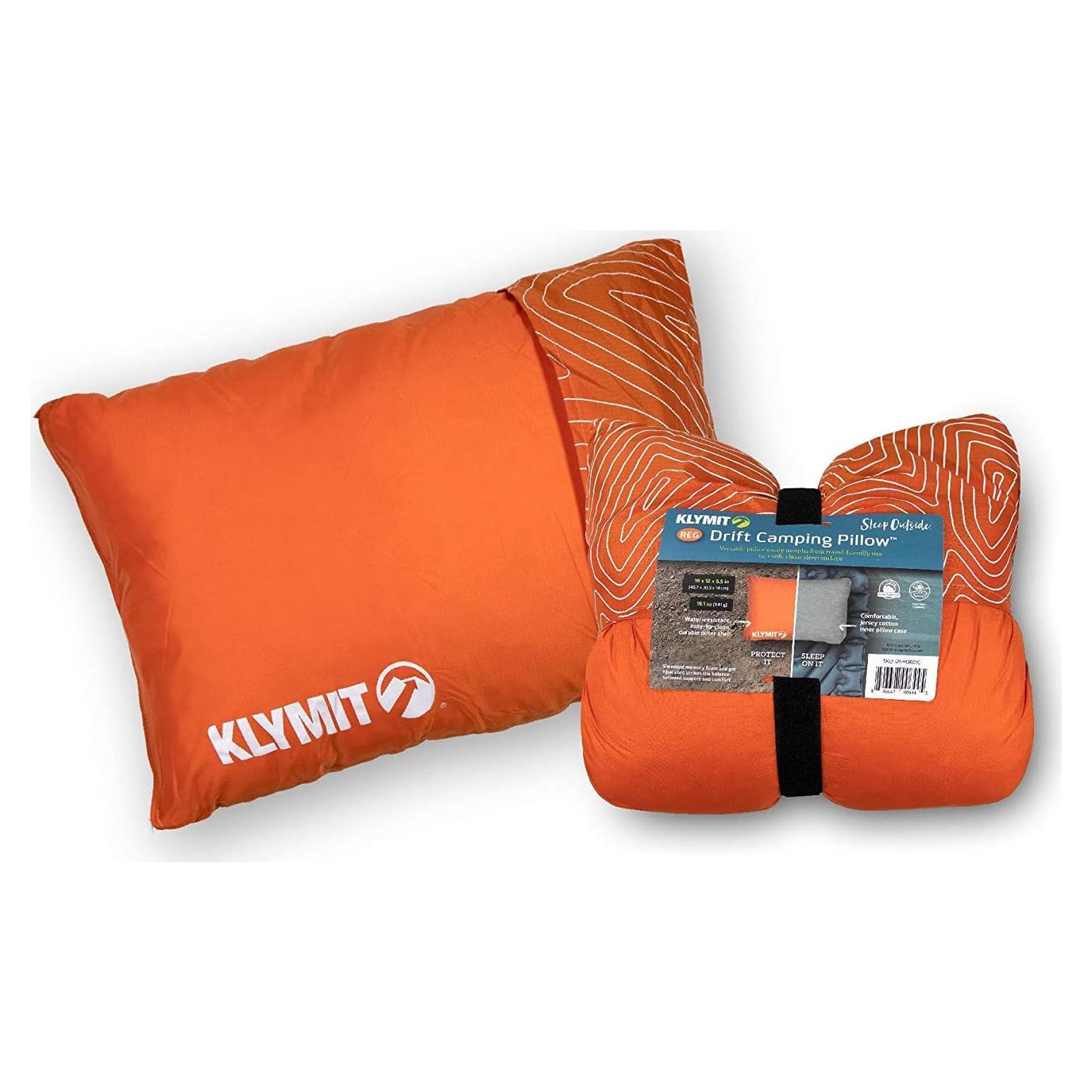Almohada de Camping Klymit Drift Espuma Viscoelástica Naranja